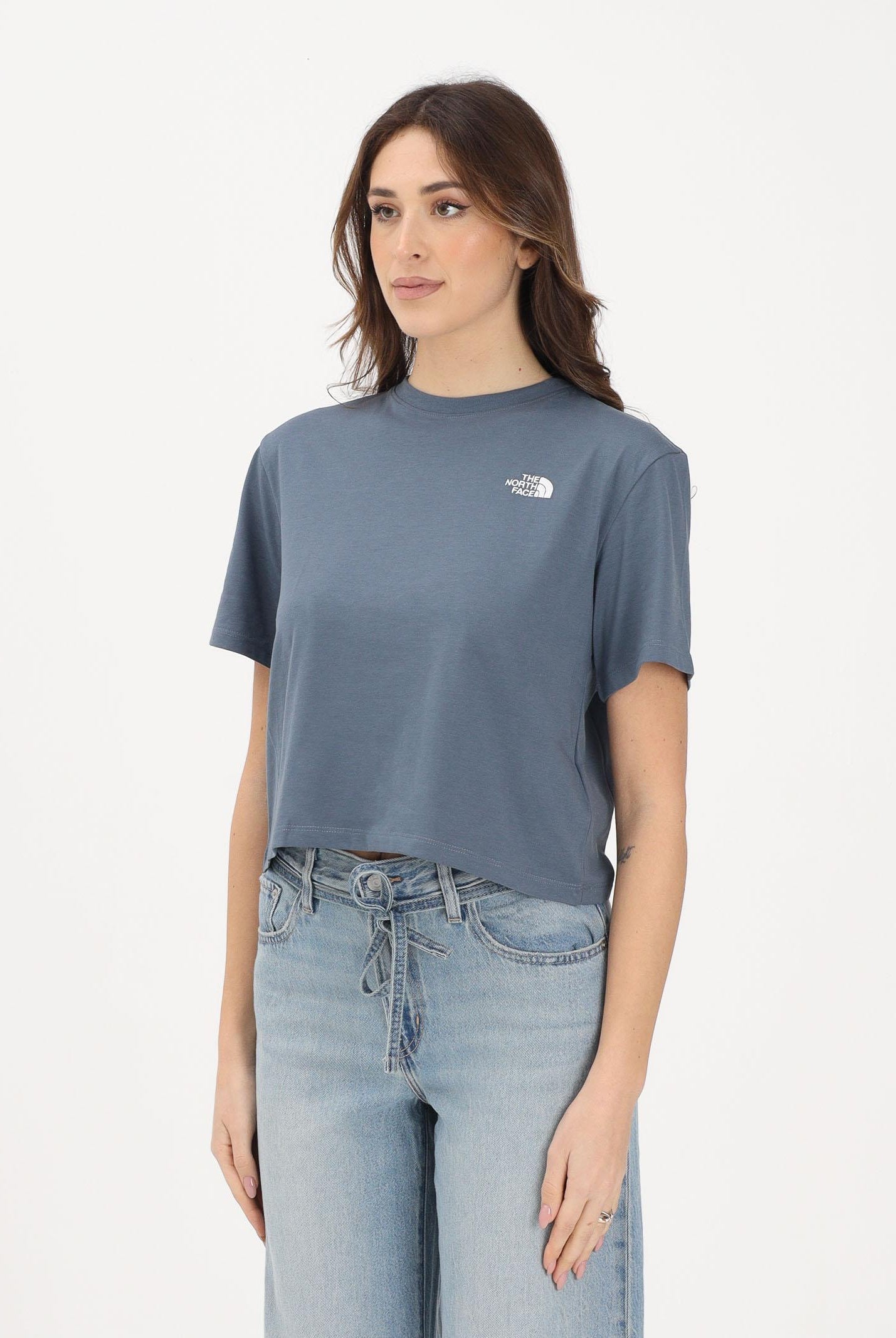 THE NORTH FACE T-shirt a manica corta Evolution Simple Dome Cropped Relaxed grigio granito da donna NF0A8FDH0U31 . THE NORTH FACE