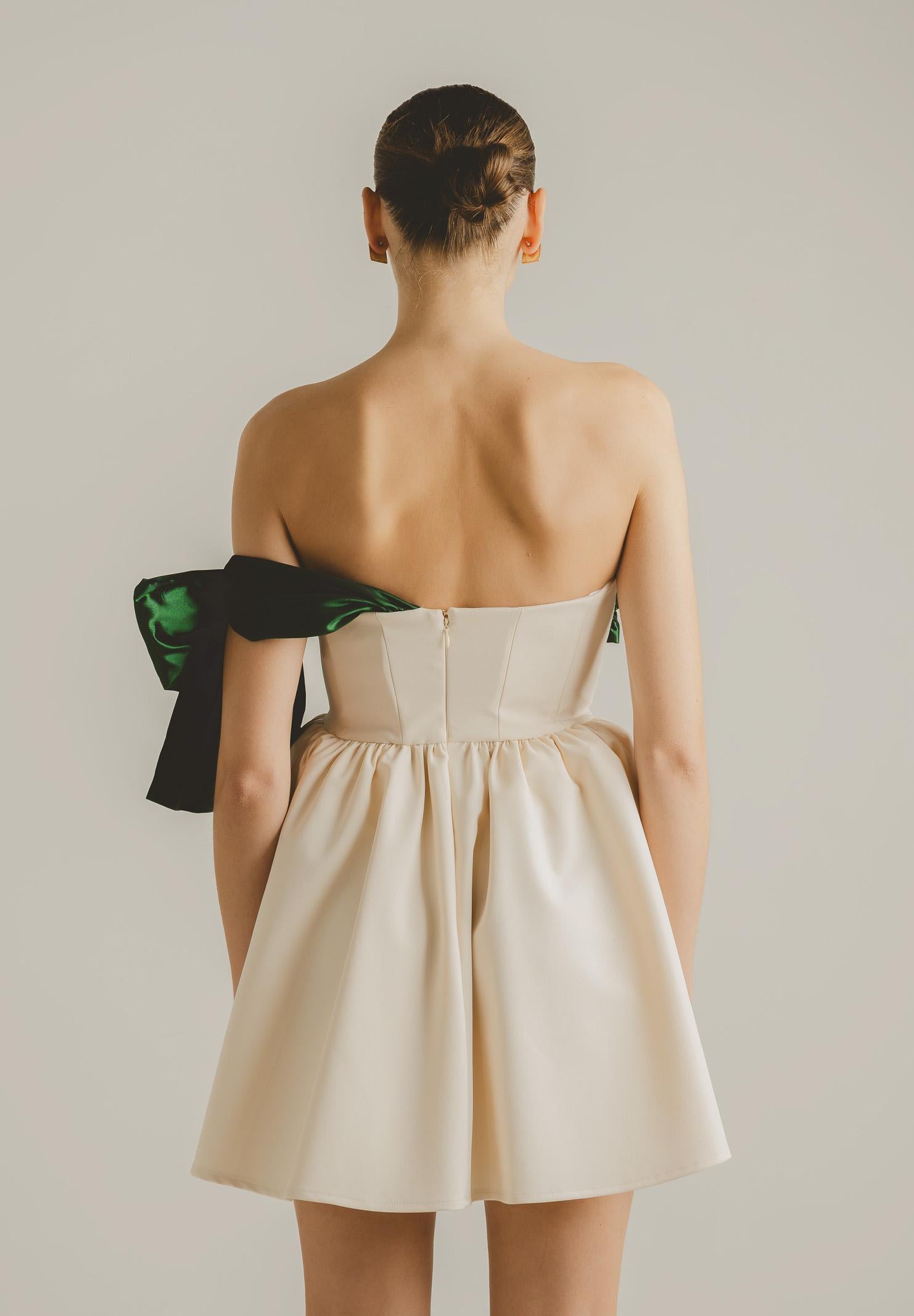 SANTAS Abito corto GRÂCE panna da donna PV2617 PAVE SANTAS