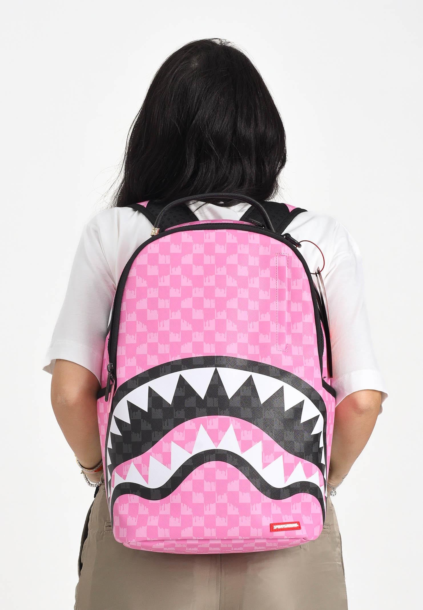 SPRAYGROUND Zaino PINK AND BLACK DRIP CHECK DLXSV rosa da donna 910B7694NSZ SPRAYGROUND
