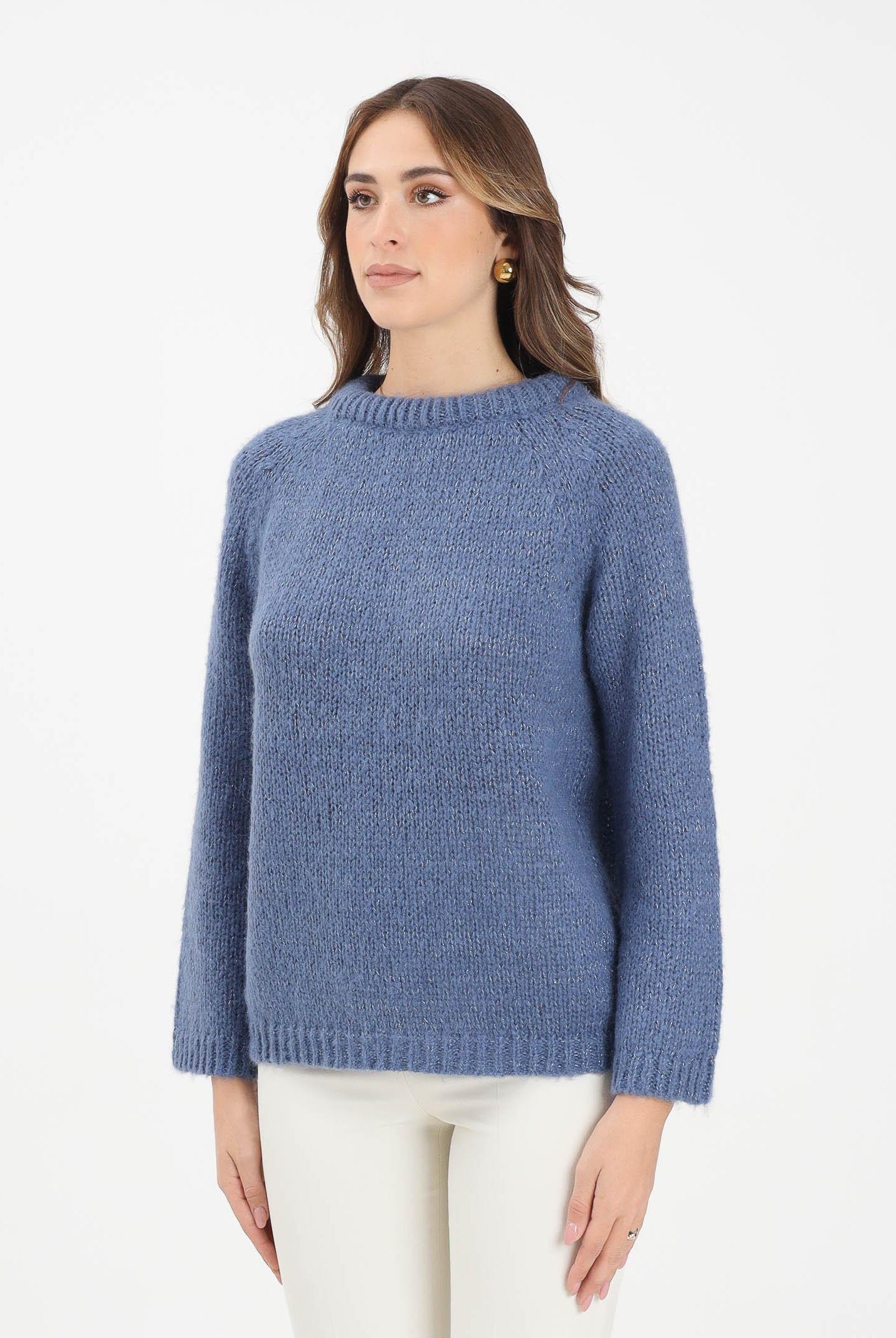 ONLY Maglioncino girocollo celeste da donna con fiocco sul retro 15353235 VintageIndigo ONLY