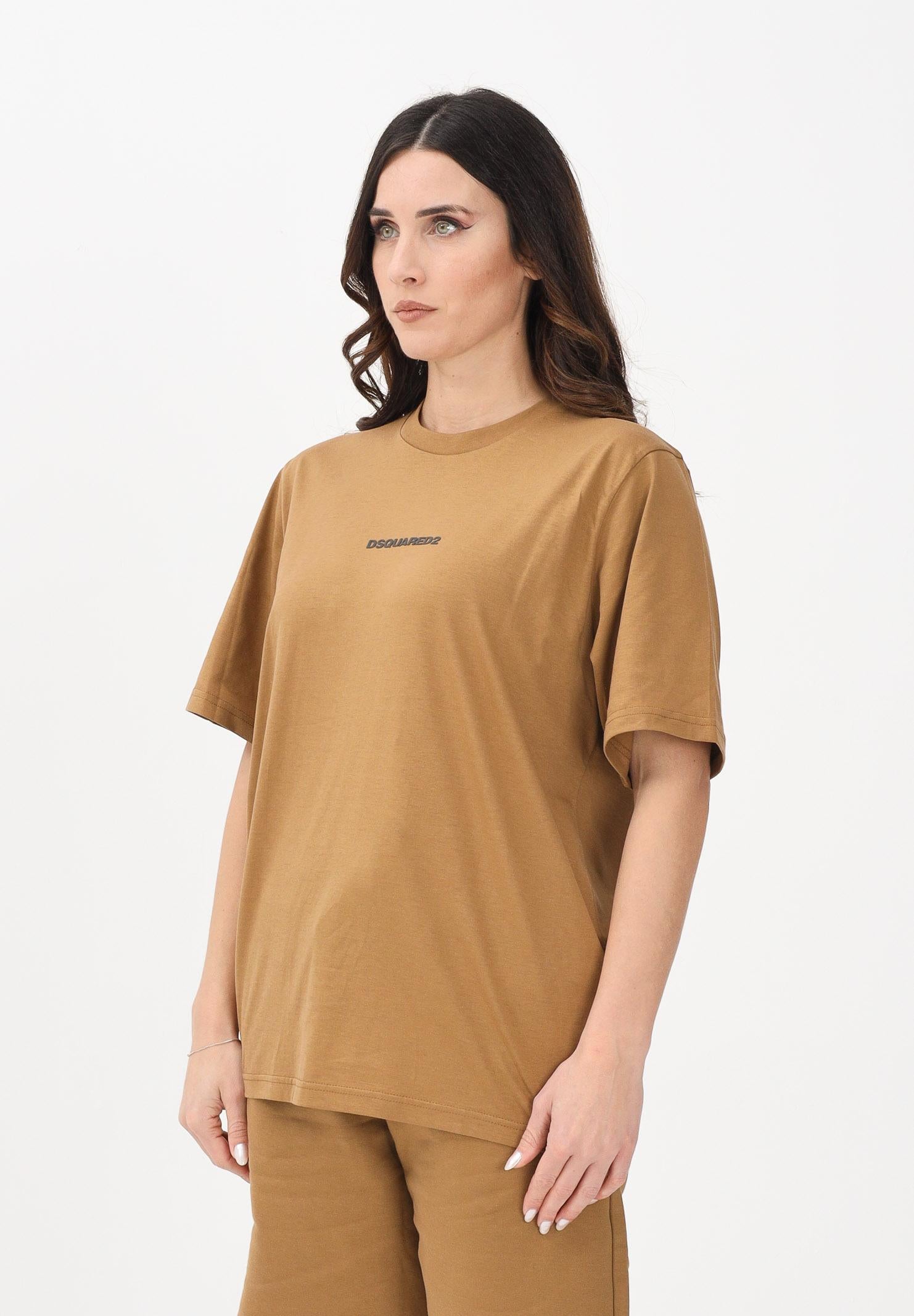 DSQUARED2 T-shirt a manica corta marrone per donna, ragazzi e bambini con logo DQ2823D004G DQ730 DSQUARED2