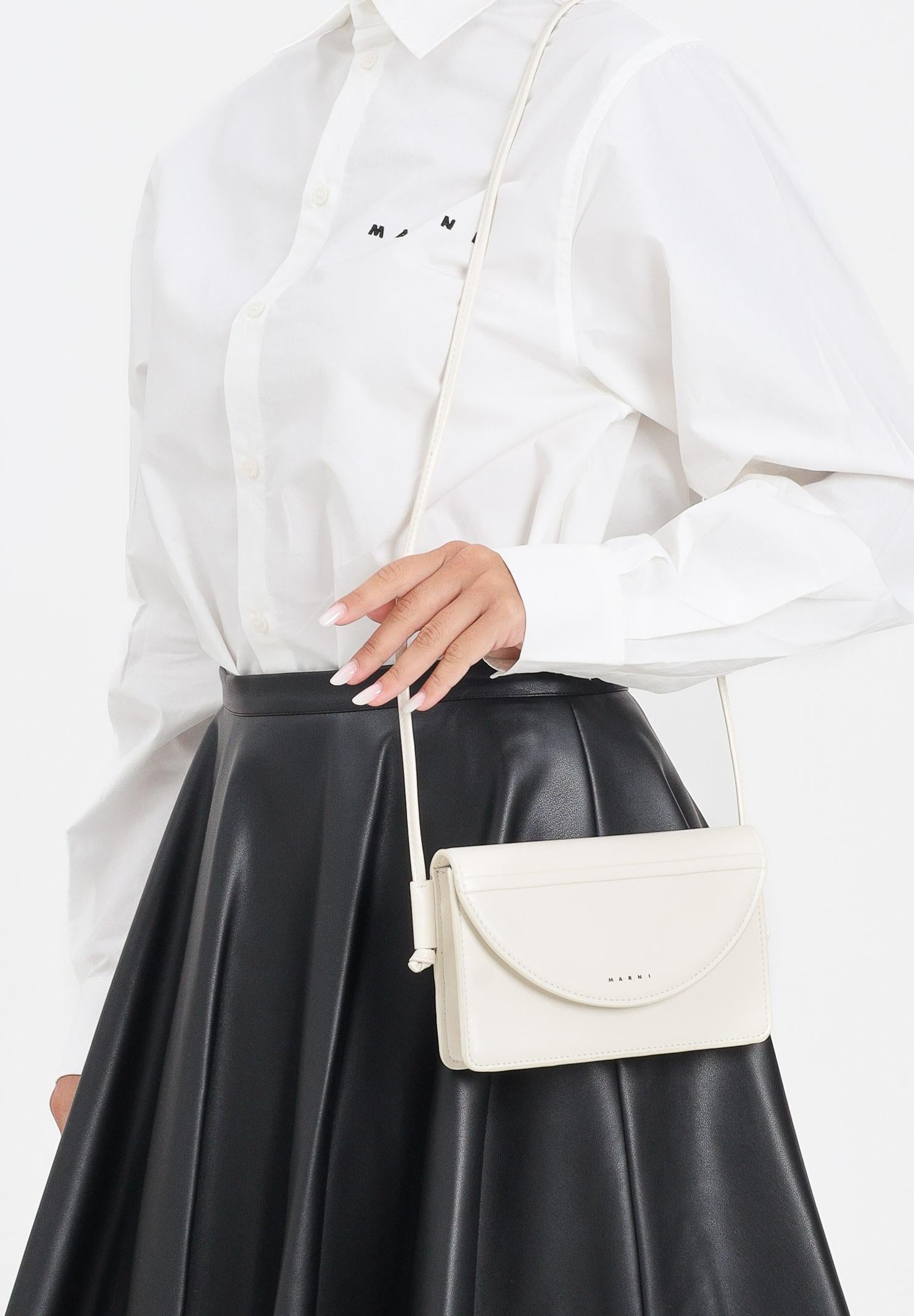 MARNI Borsa a tracolla panna da donna con logo M01256M00TK 0M221 MARNI