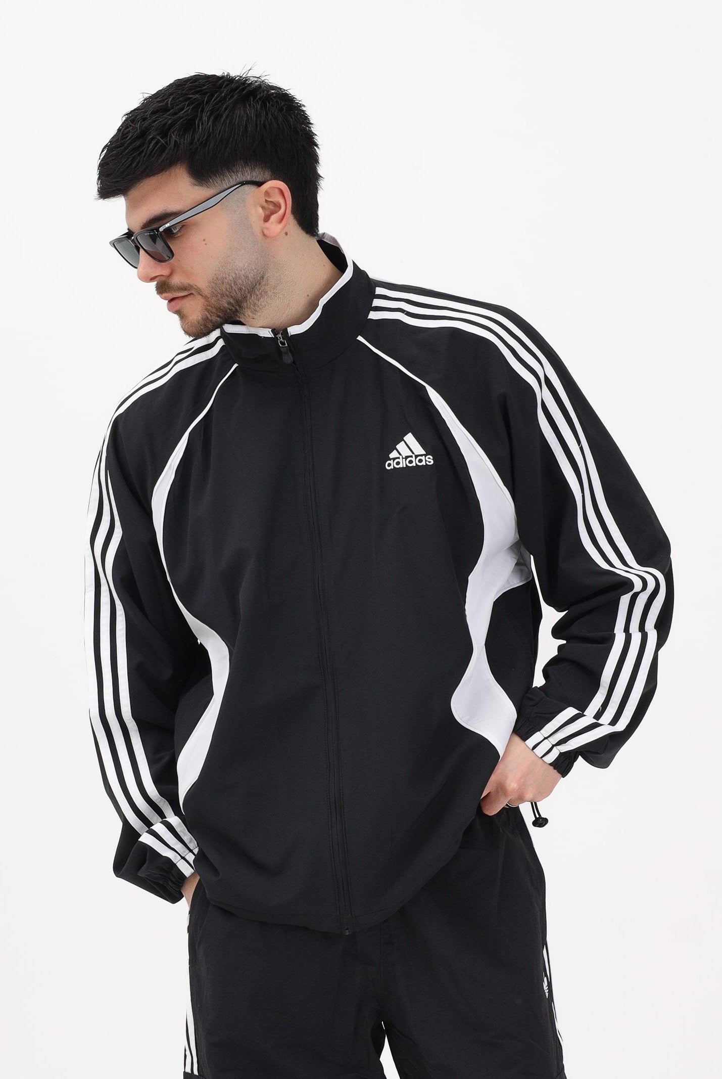 ADIDAS ORIGINALS Giacca a vento Teamgeist Adicolor nera da uomo KD5858 . ADIDAS ORIGINALS