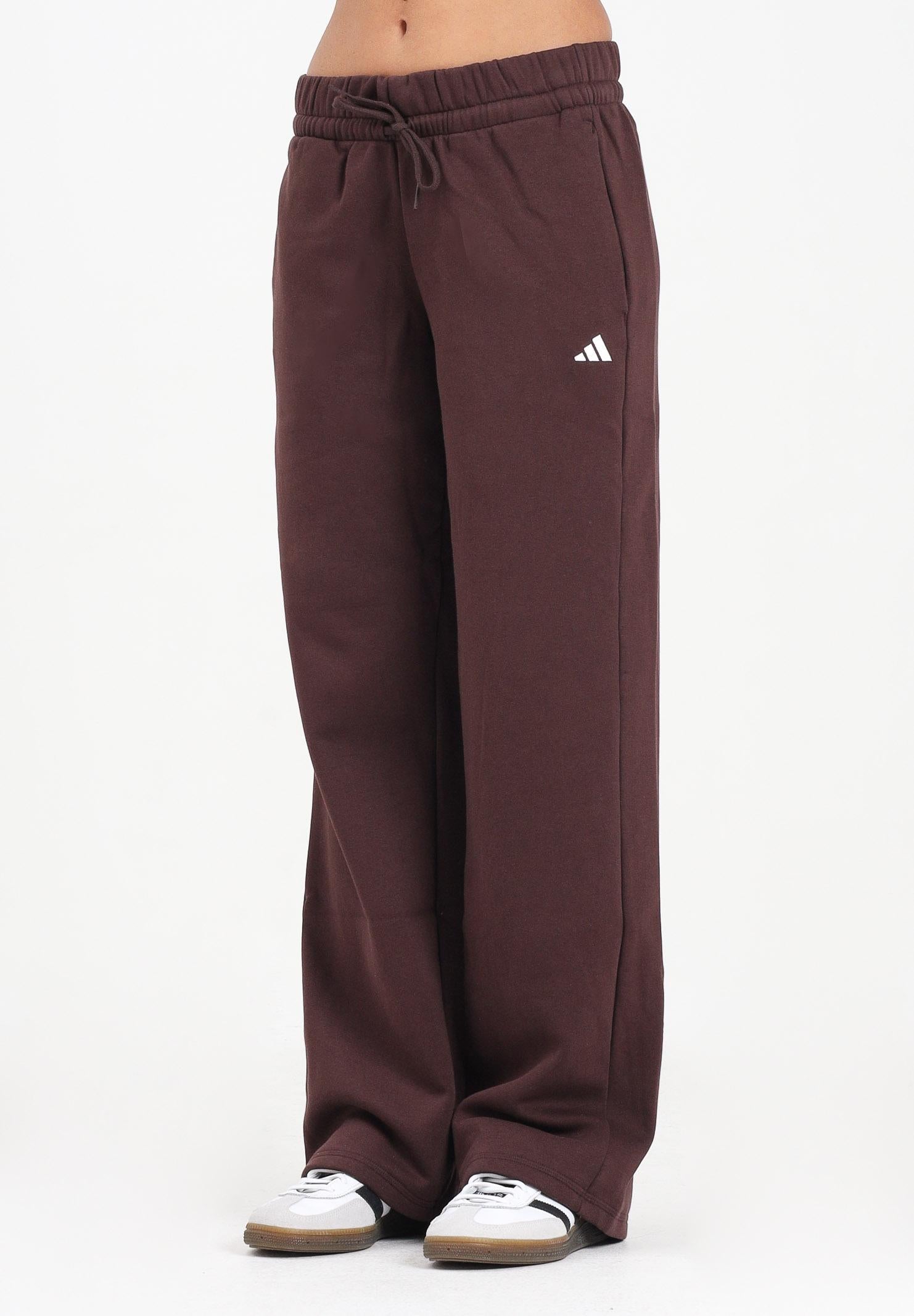 ADIDAS PERFORMANCE Pantalone sportivo Essentials Small Logo Feel Cozy Open-Hem marrone da donna JV7288 ADIDAS PERFORMANCE