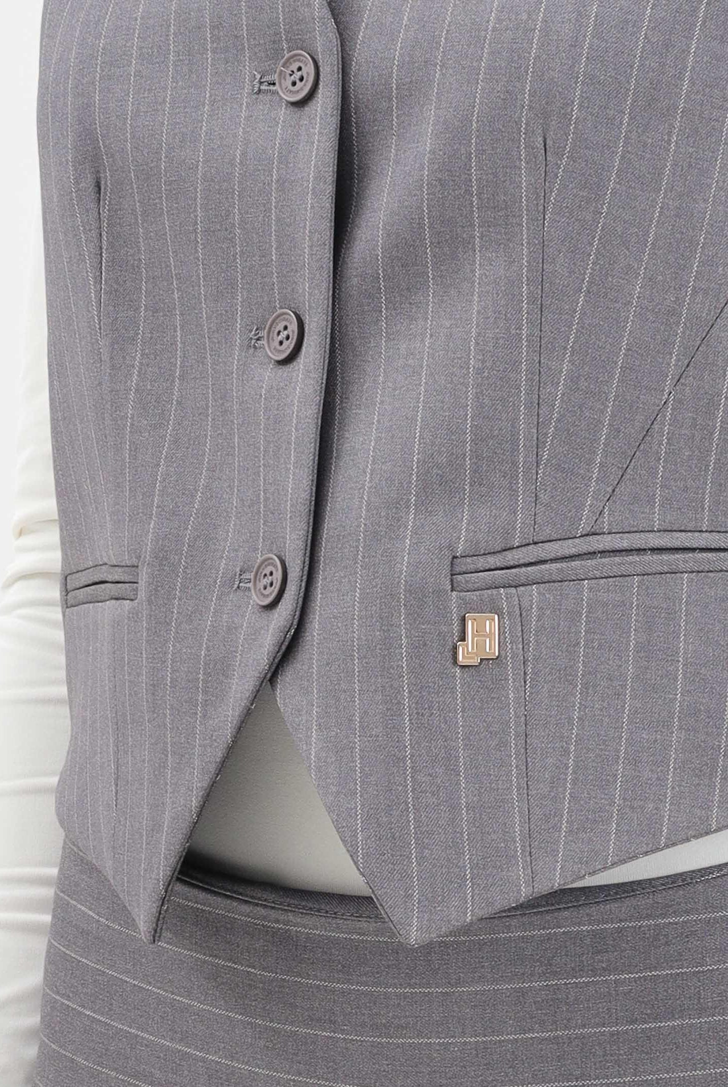 HINNOMINATE Gilet grigio da donna con motivo gessato sottile HMABW02242 GR40 HINNOMINATE