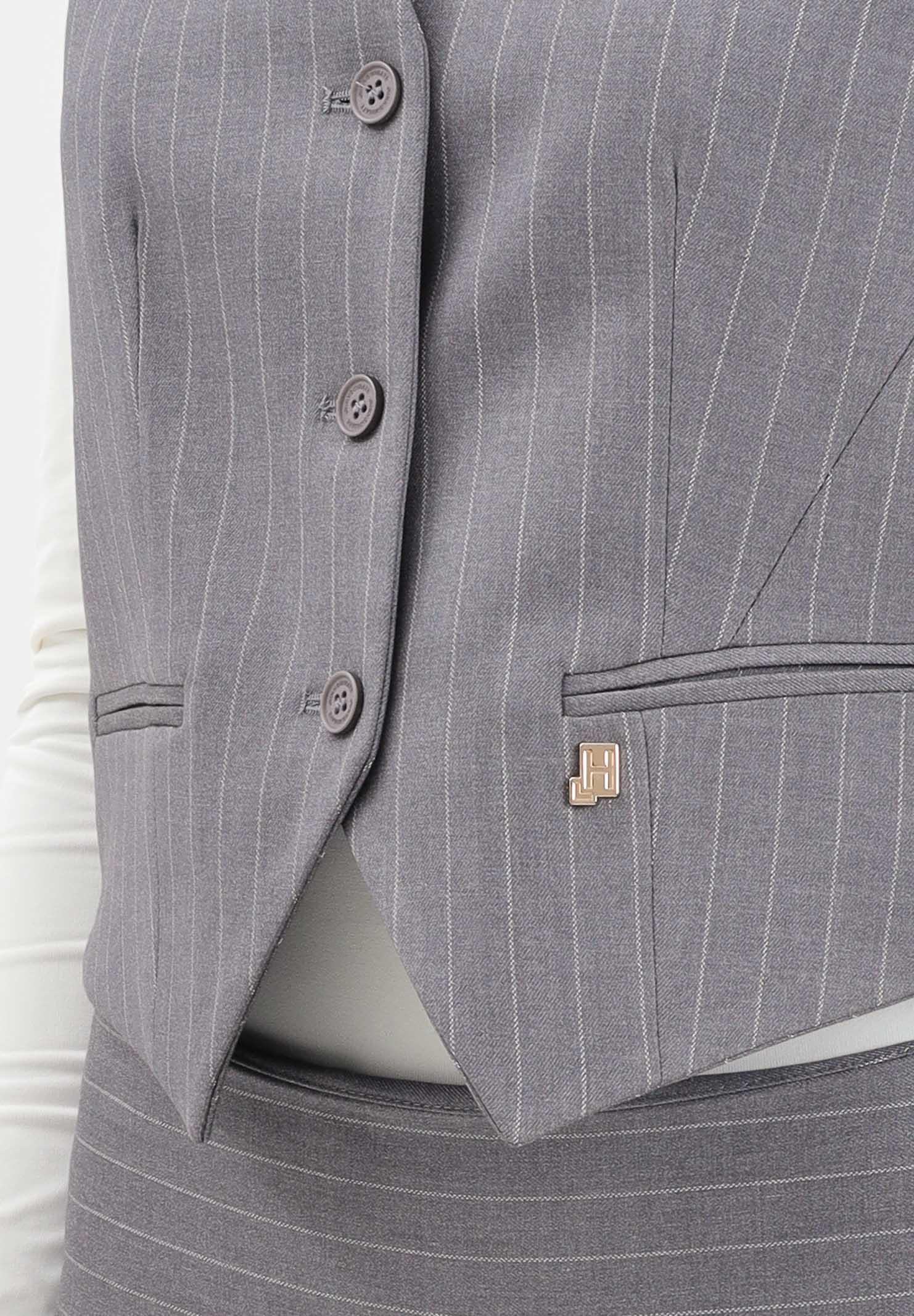 HINNOMINATE Gilet grigio da donna con motivo gessato sottile HMABW02242 GR40 HINNOMINATE