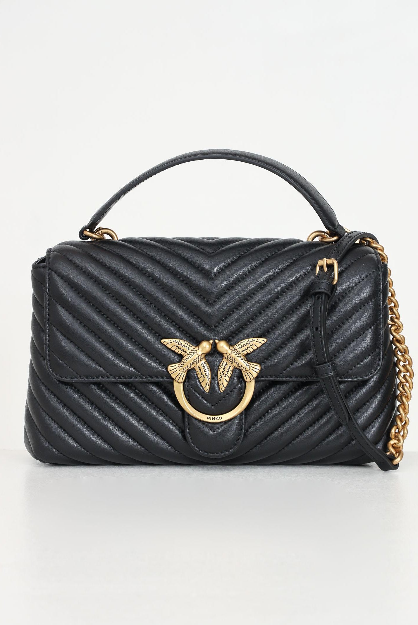 Borsa a mano Classic Love Bag Puff nera da donna 100043A0GK Z99Q PINKO