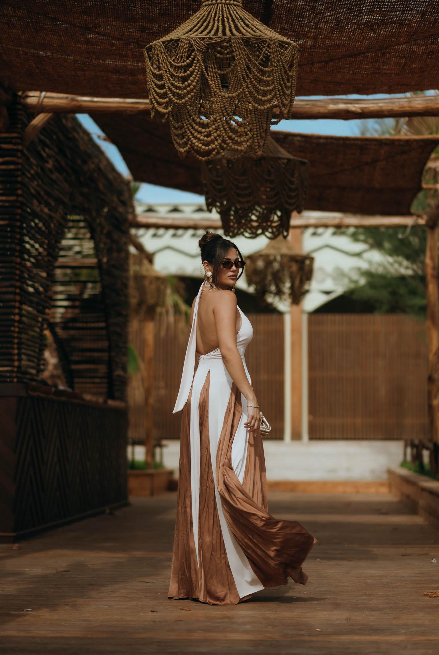 SANTAS Abito lungo MOUSSE panna da donna PV25022 CAMMELLO SANTAS