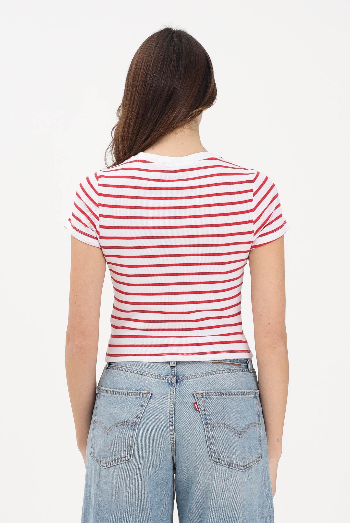 LEVI'S T-shirt a manica corta The Perfect bianca e rossa da donna A7419-0045 . LEVI'S®