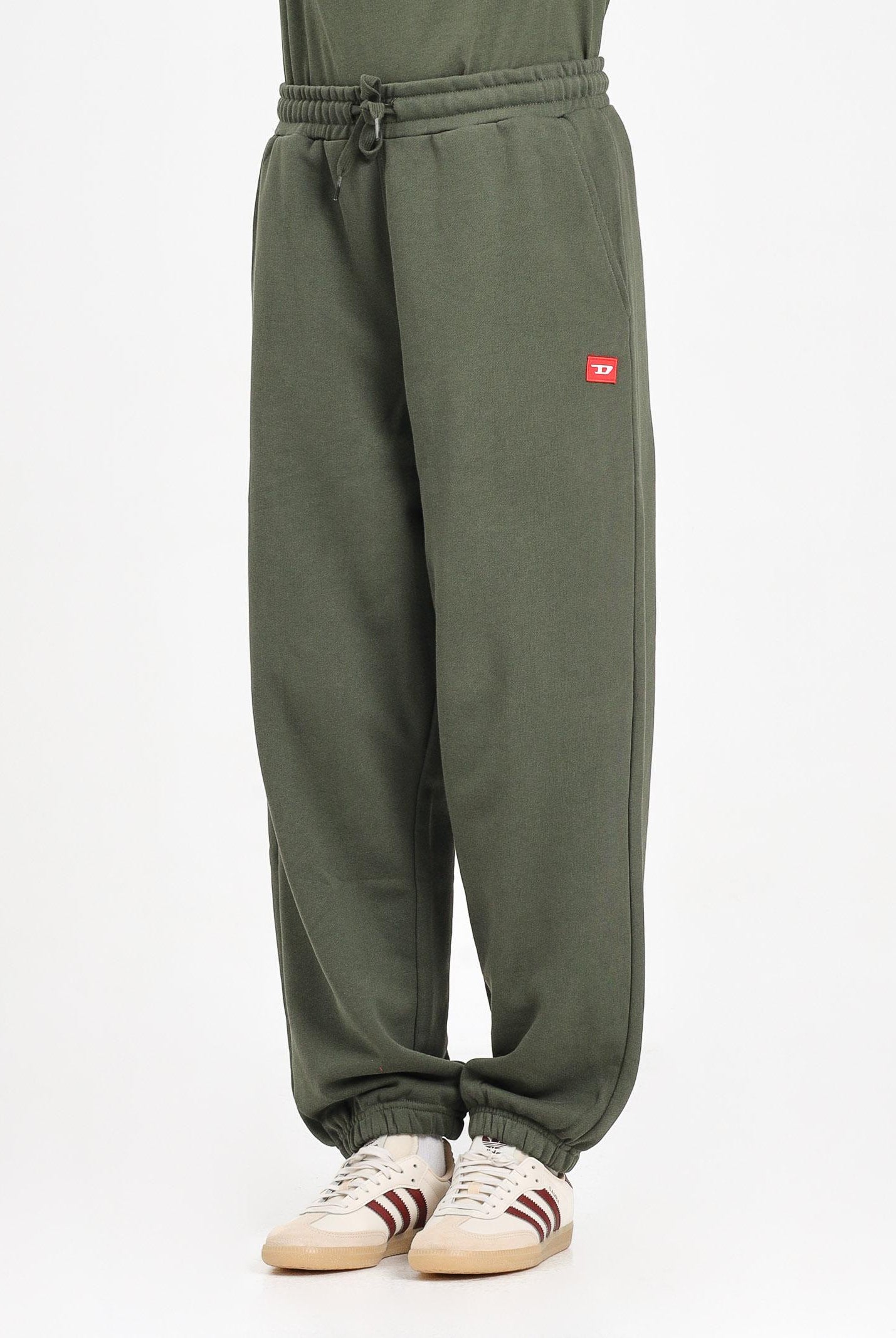 DIESEL Pantalone sportivo verde militare per donna, ragazzi e bambini con logo J024610GEAD K513 DIESEL