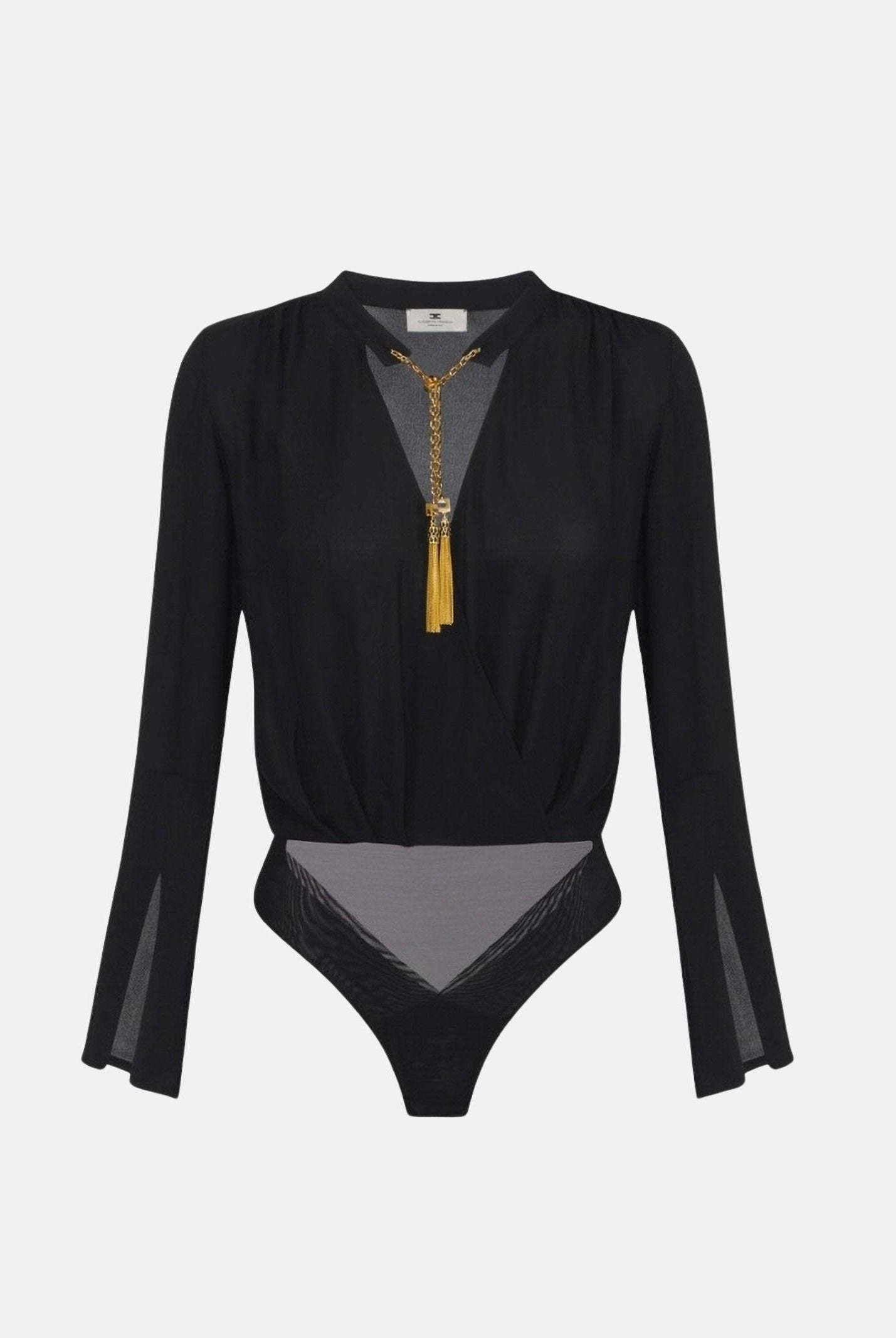 ELISABETTA FRANCHI Body nero da donna con dettagli gioiello CB00557E2 110 ELISABETTA FRANCHI