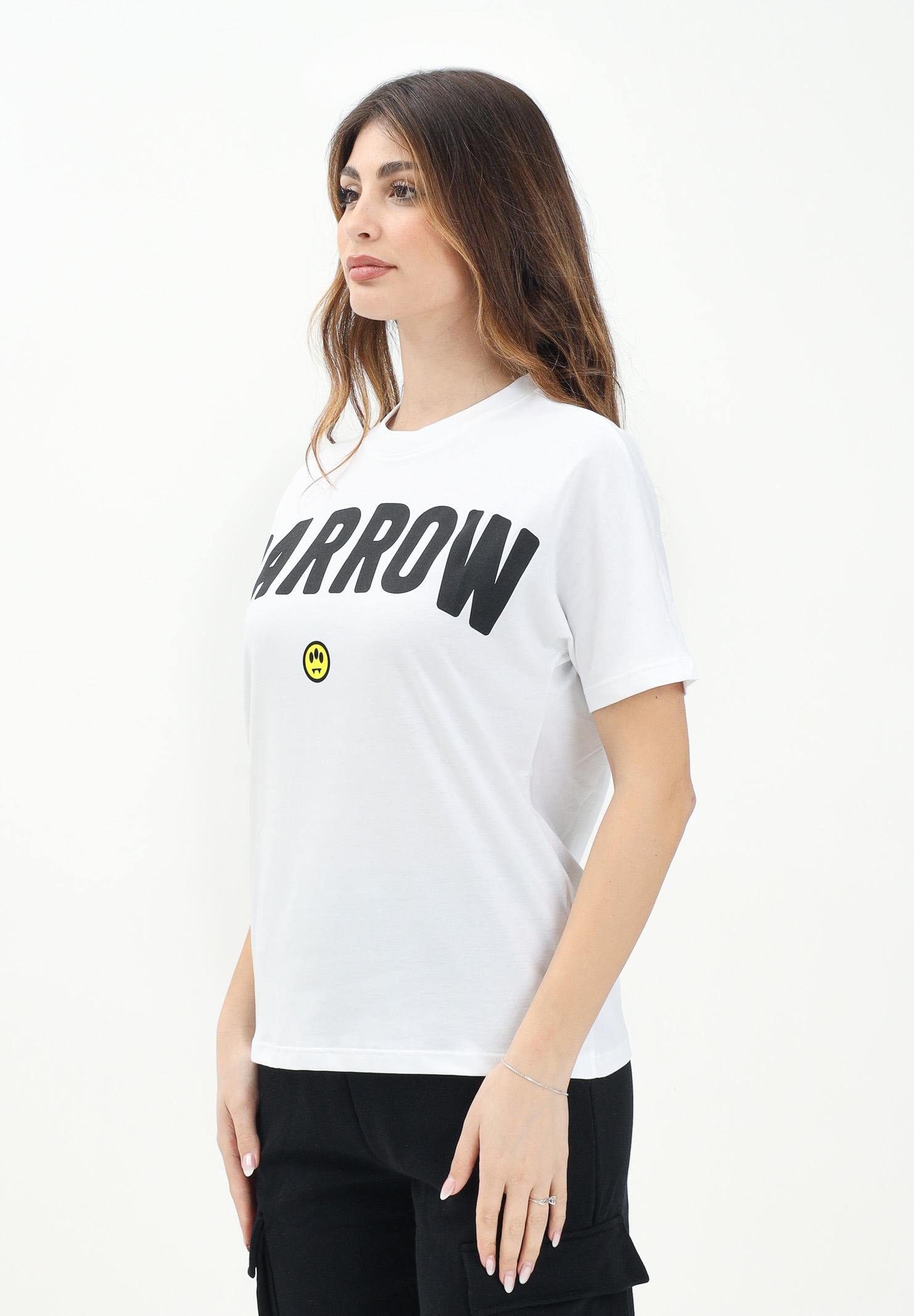 BARROW T-shirt a mainca corta bianca per donna, ragazzi e bambini con maxi stampa logo S5BKJUTH063 002 BARROW