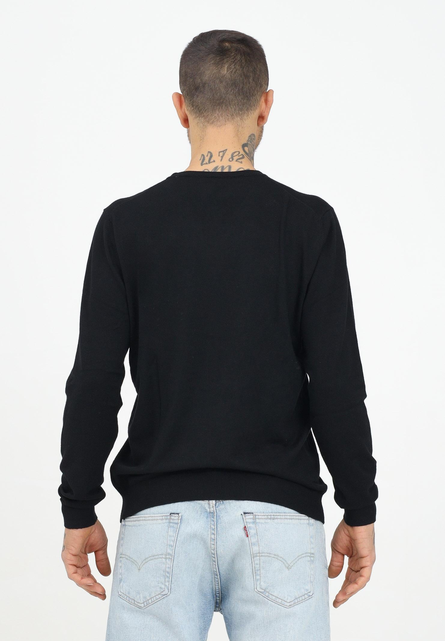 Maglioncino nero per uomo e donna con ricamo logo PAVIDAS-SWEATER BLACK PAVIDAS