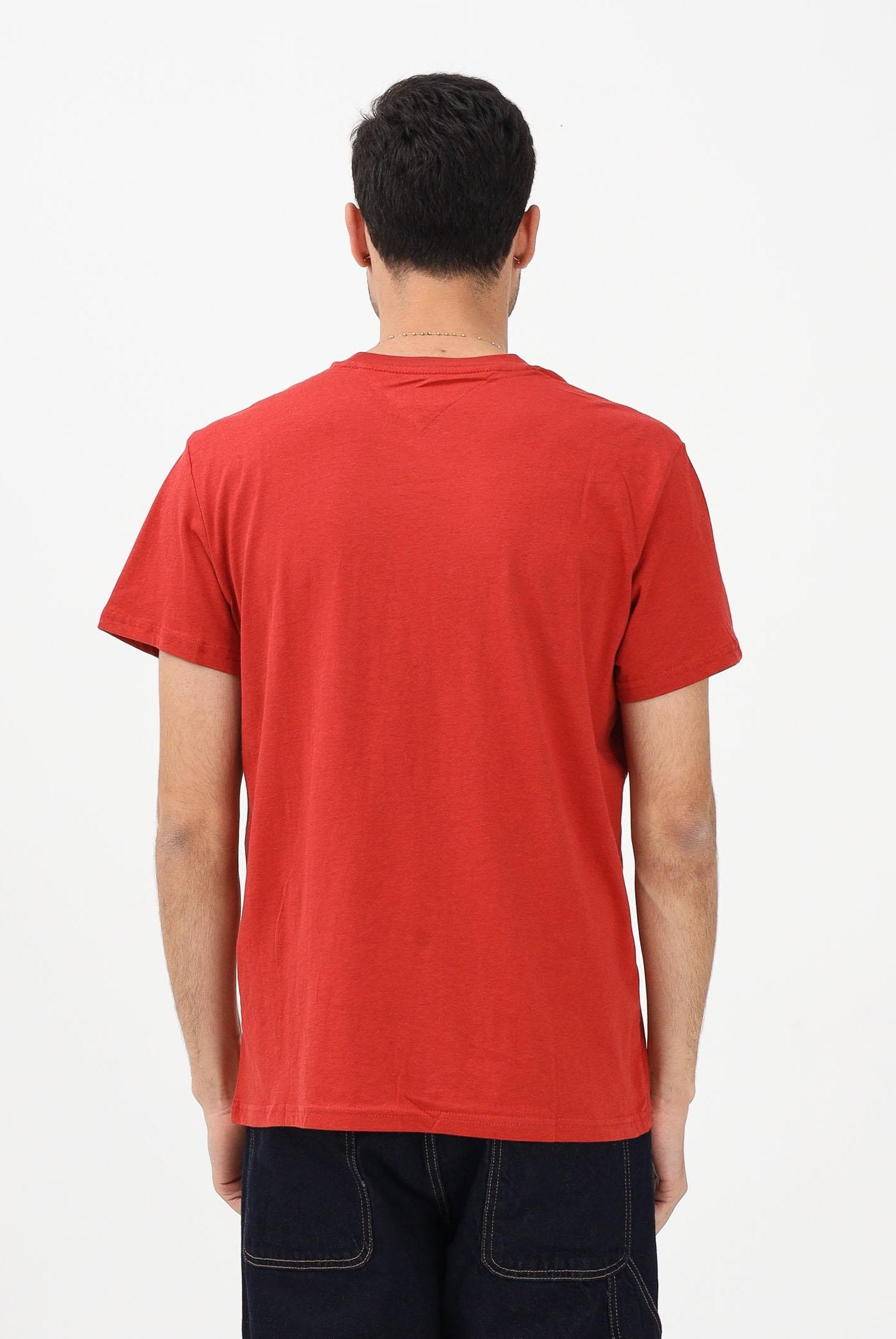 TOMMY JEANS T-shirt a manica corta terracotta da uomo con logo DM0DM21780 XL0 TOMMY JEANS