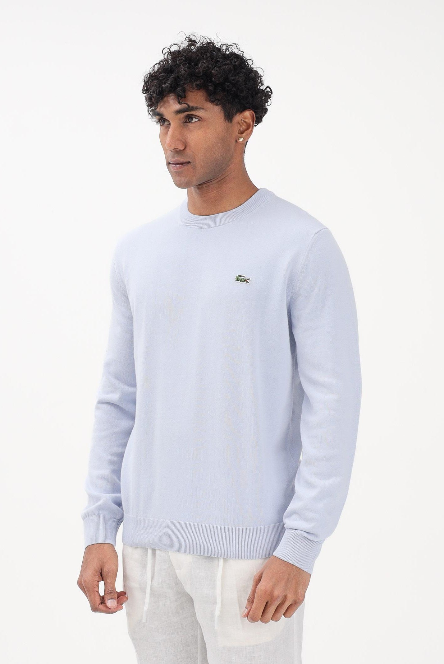 LACOSTE Maglioncino girocollo azzurro polvere da uomo AH1985 J2G LACOSTE