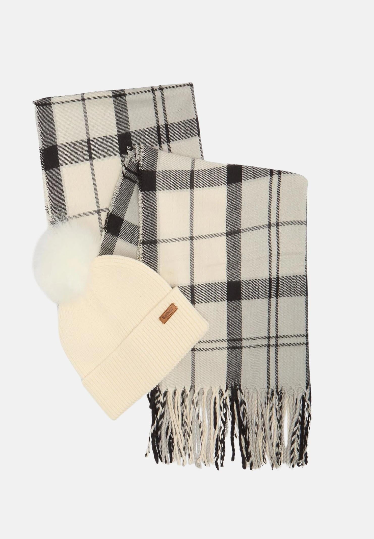 BARBOUR Set regalo Barbour Dover Beanie & Hailes Scarf panna per uomo e donna 252MLGS0054 GY31 BARBOUR