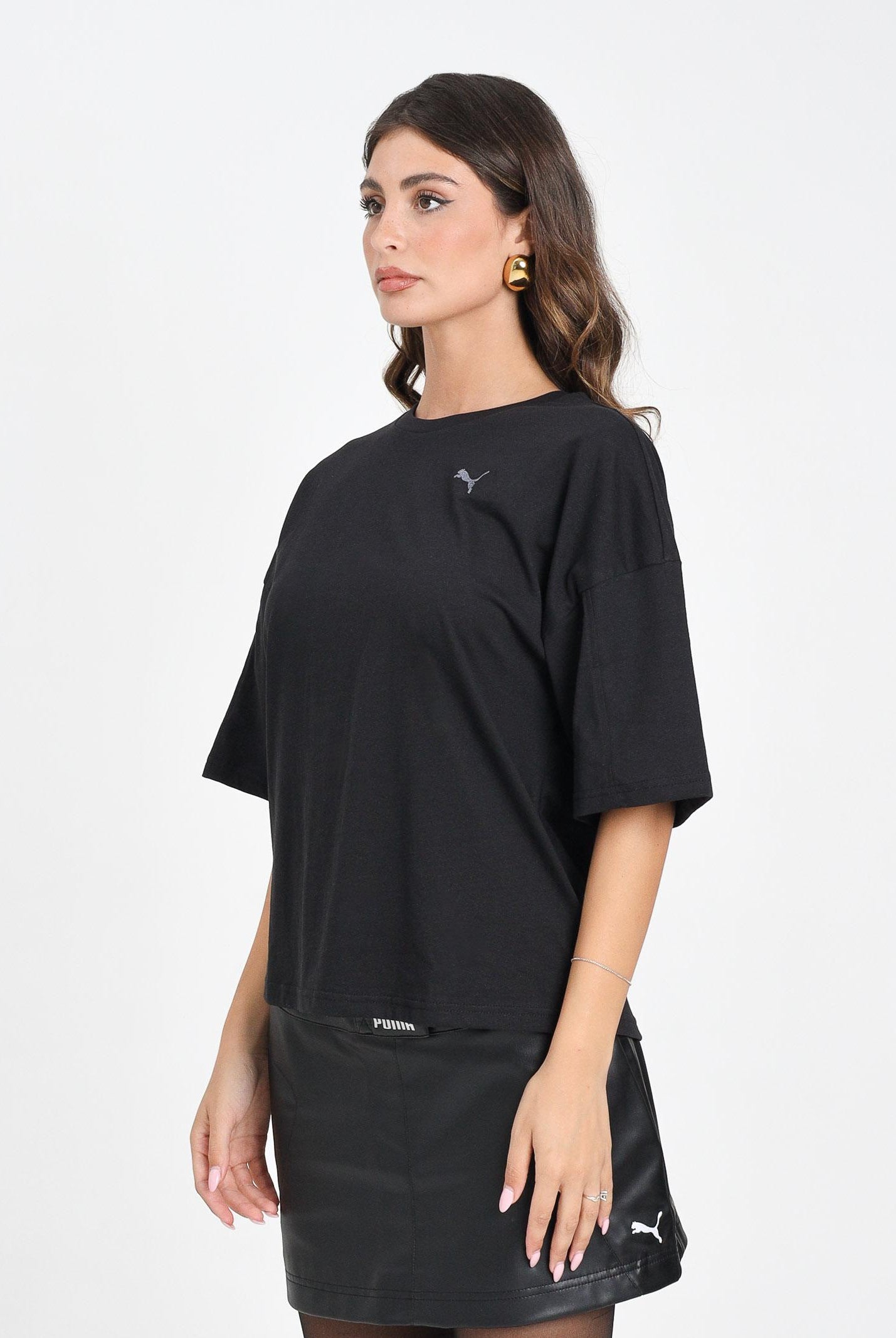 PUMA T-shirt a manica corta Her Oversized nera da donna 688148 01 PUMA