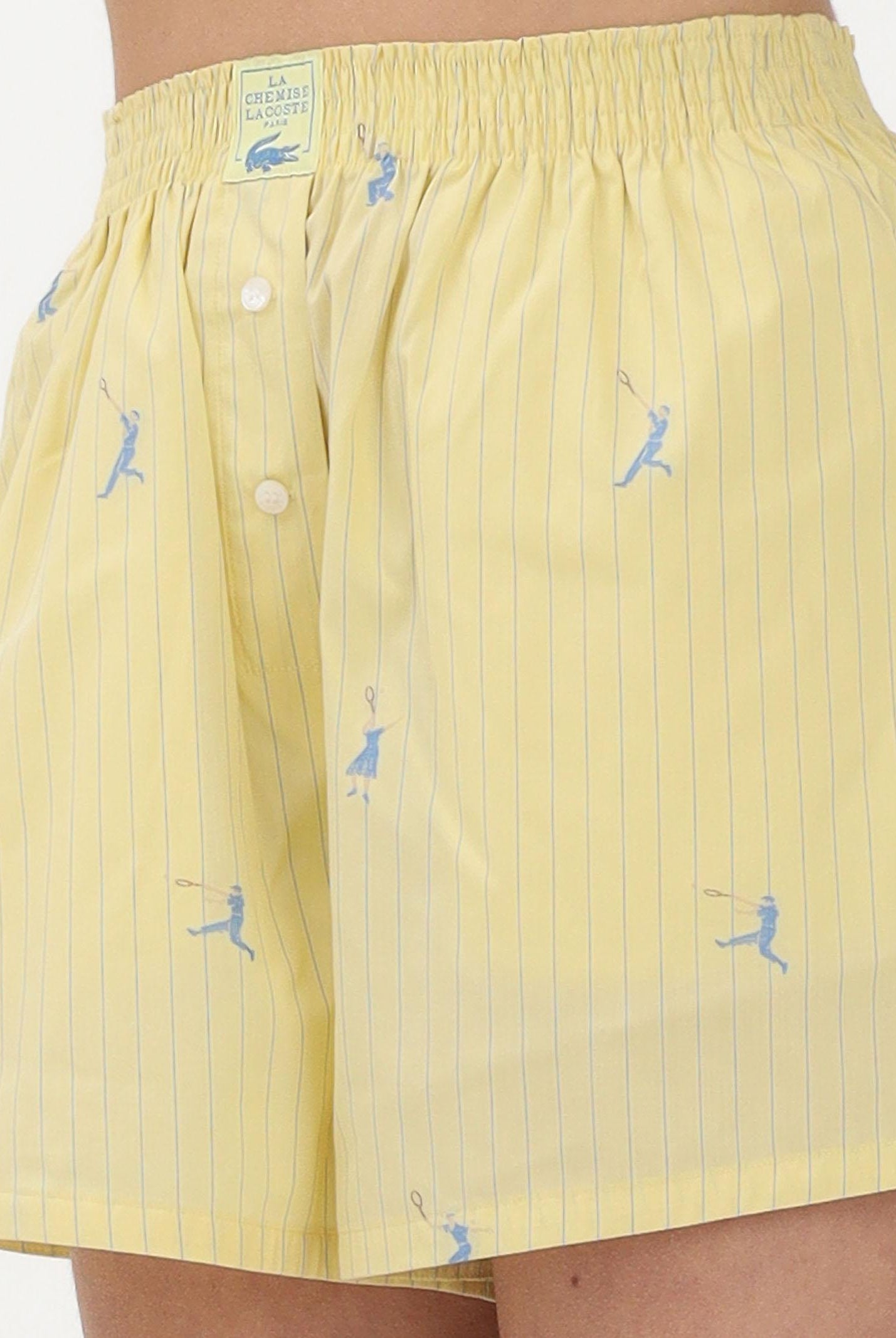 LACOSTE Shorts giallo da donna in popeline di cotone jacquard FF1034 2IA LACOSTE