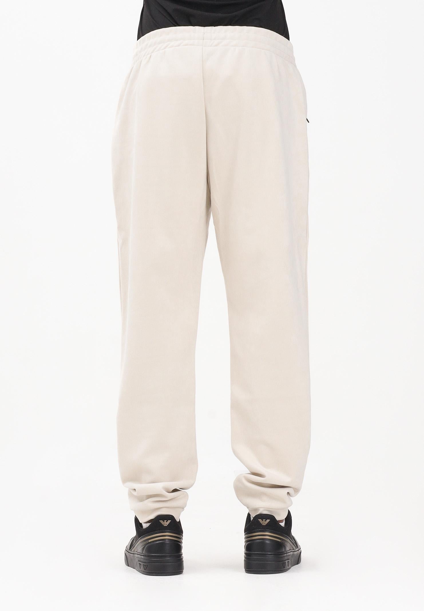 EA7 Pantalone sportivo panna da uomo in tessuto effetto scamosciato 7M000676AF16718 U1086 EA7