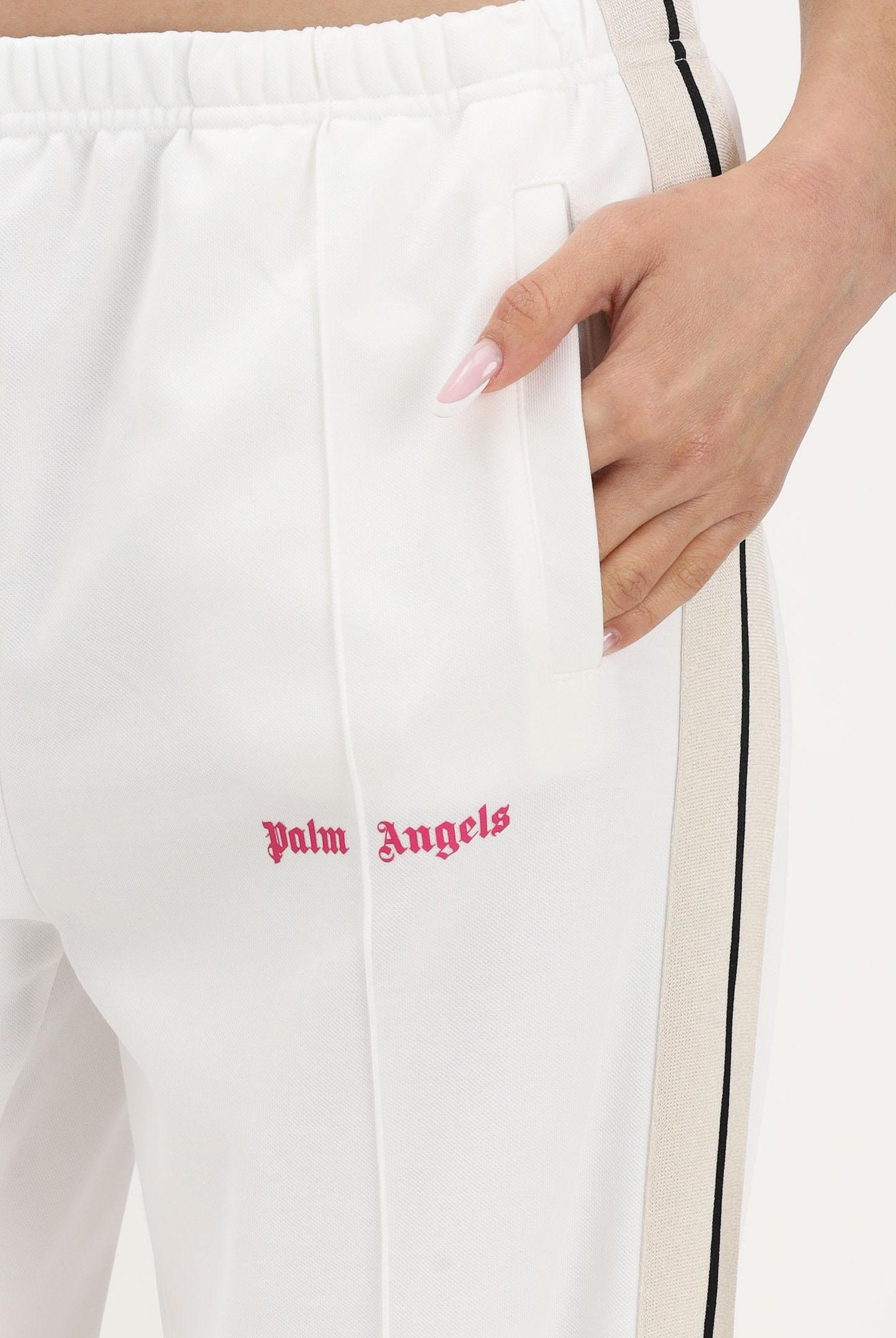 PALM ANGELS Pantalone sportivo bianco per donna, ragazze e bambine con logo PGCJ006S26FAB001 002 PALM ANGELS