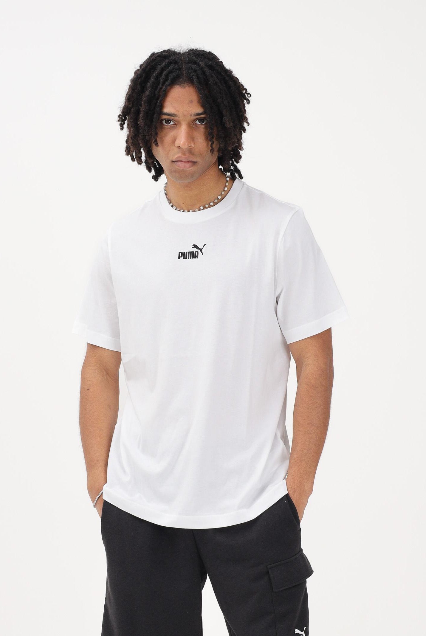 PUMA T-shirt a manica corta Essentials bianca da uomo 692912 02 PUMA