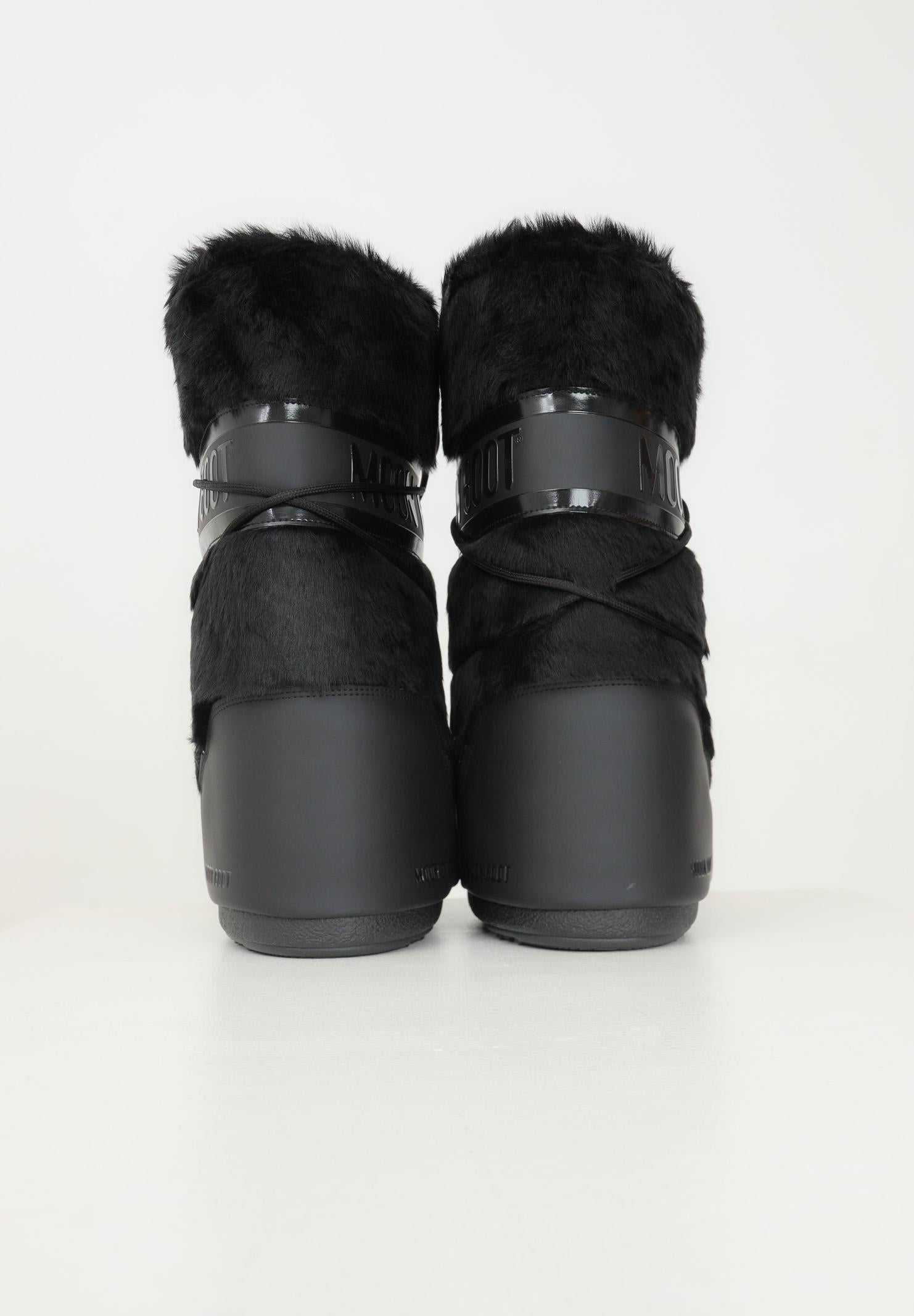 MOON BOOT Stivali da neve ICON in ecopelliccia nera da donna 80D1408900 N001 MOON BOOT