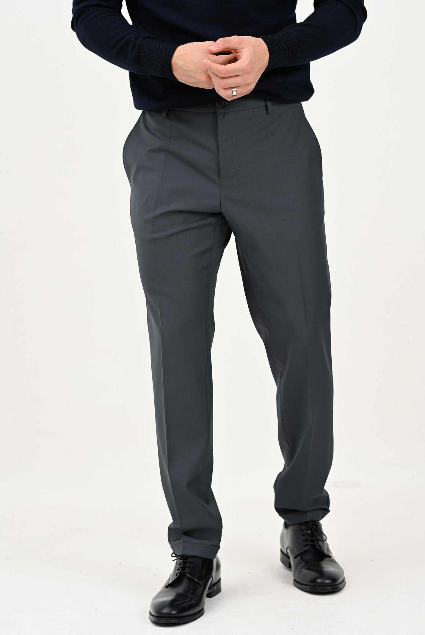 PATRIZIA PEPE Pantalone elegante grigio scuro da uomo 5PA429A1WK S754 PATRIZIA PEPE