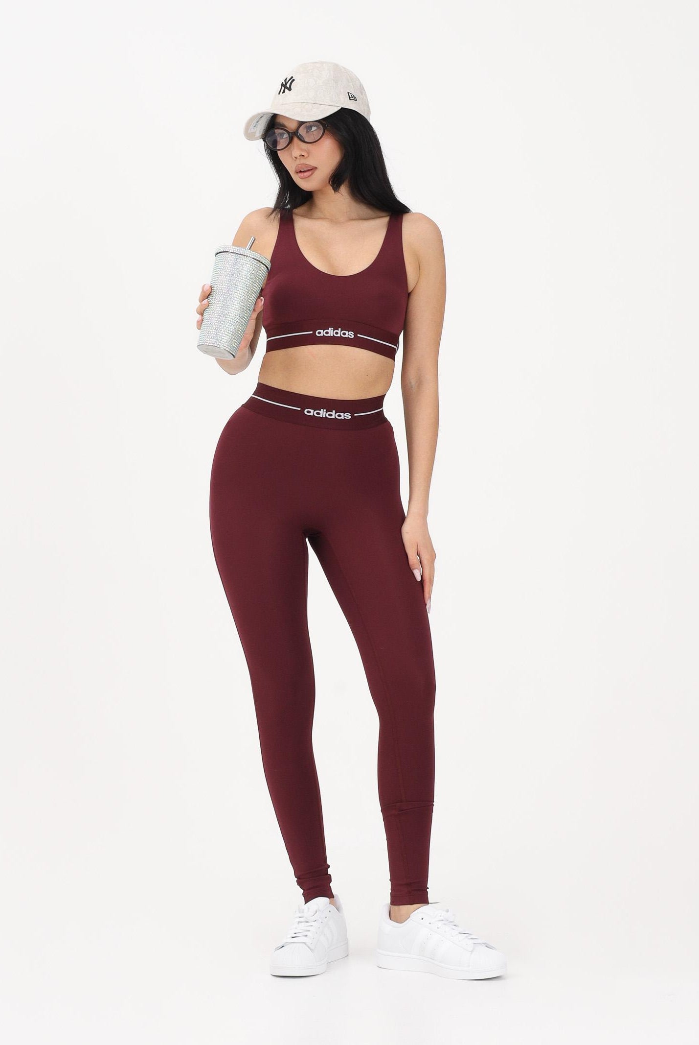 ADIDAS PERFORMANCE Top sportivo Hyperglam Light Support bordeaux da donna KC7668 . ADIDAS PERFORMANCE