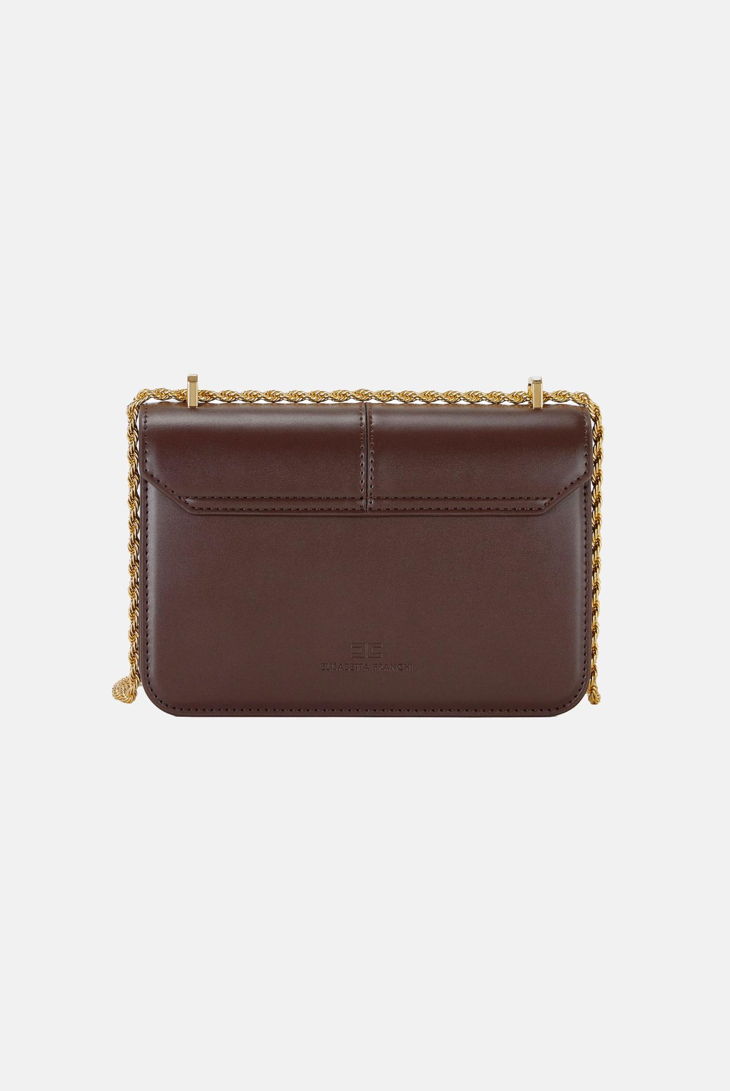 ELISABETTA FRANCHI Borsa a tracolla cacao da donna con logo BS91A61E2 644 ELISABETTA FRANCHI