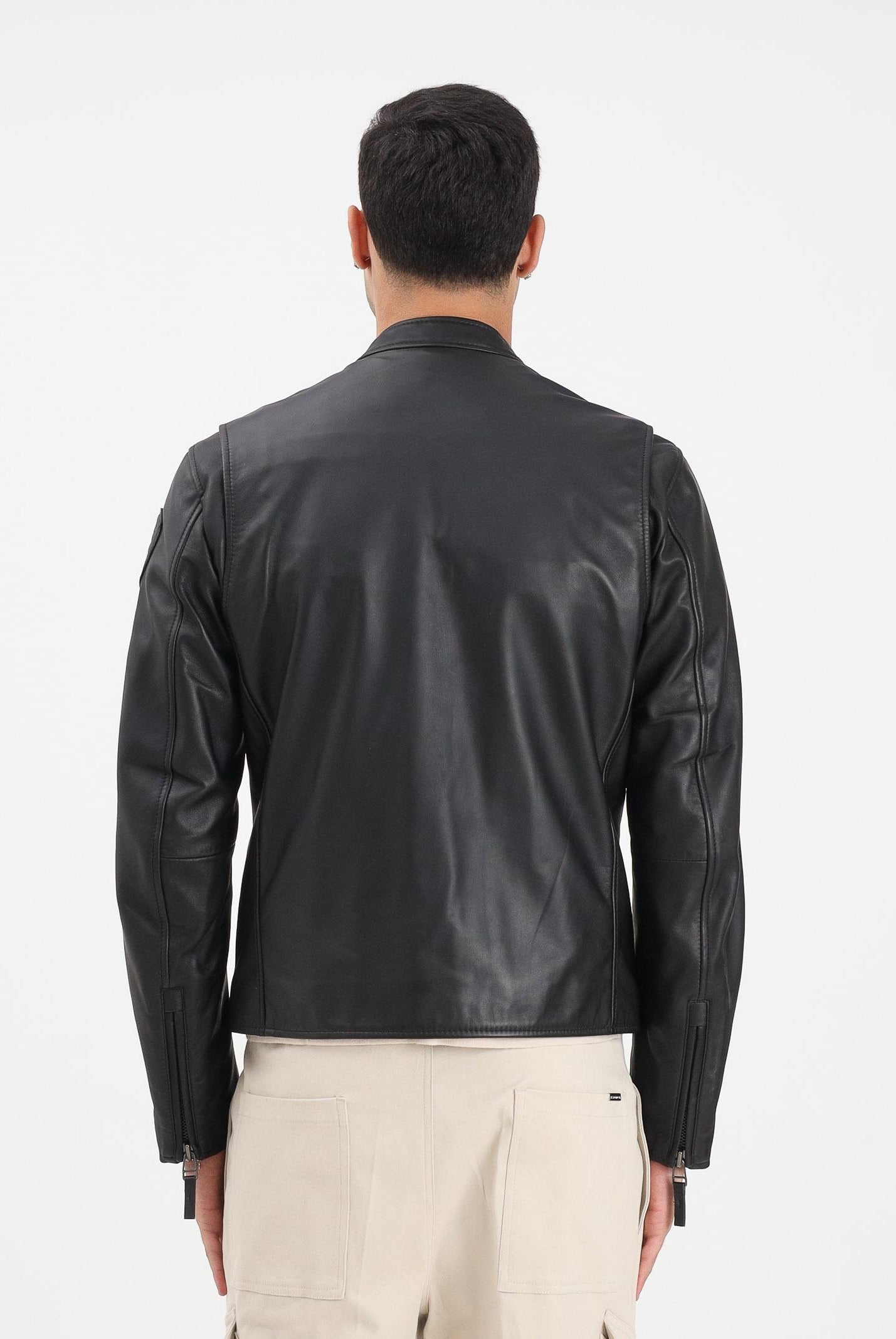 BLAUER Giubbotto di pelle RIPLEY nero da uomo 25WBLUL02318-007340 999 BLAUER