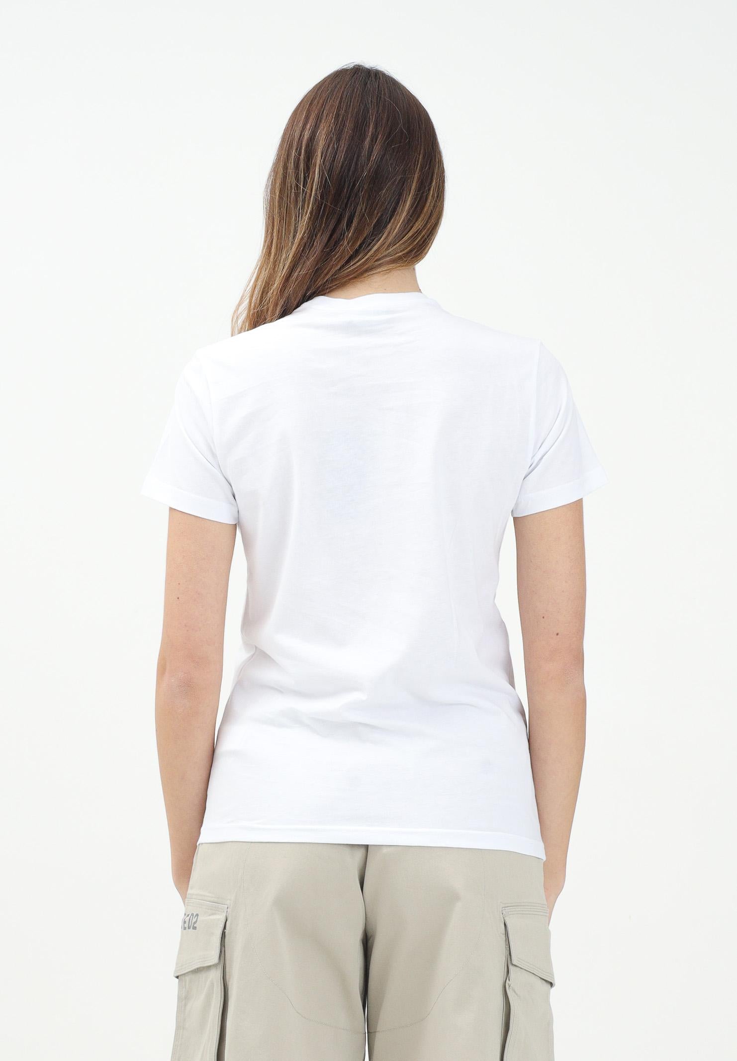 DSQUARED2 T-shirt a manica corta bianca per donna, ragazzi e bambini con grafica Passport DQ2753D0015 DQ100 DSQUARED2