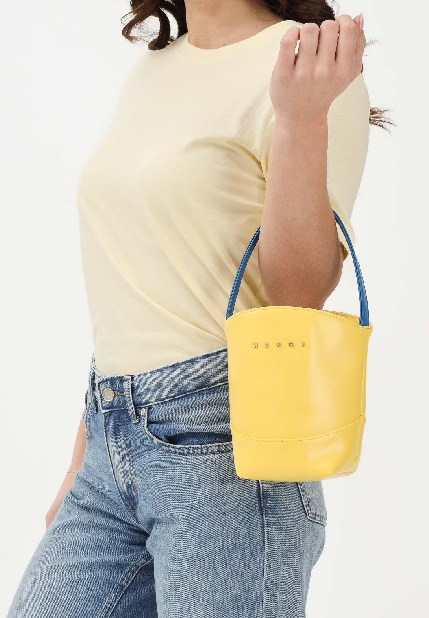 MARNI Borsa a mano Flower Basket gialla da donna M01820M00TK 0M223 MARNI