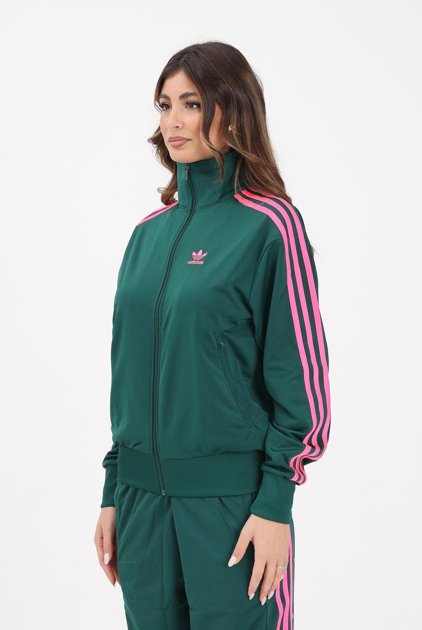 ADIDAS ORIGINALS Felpa con zip Adicolor Classics Firebird verde da donna KA0458 ADIDAS ORIGINALS