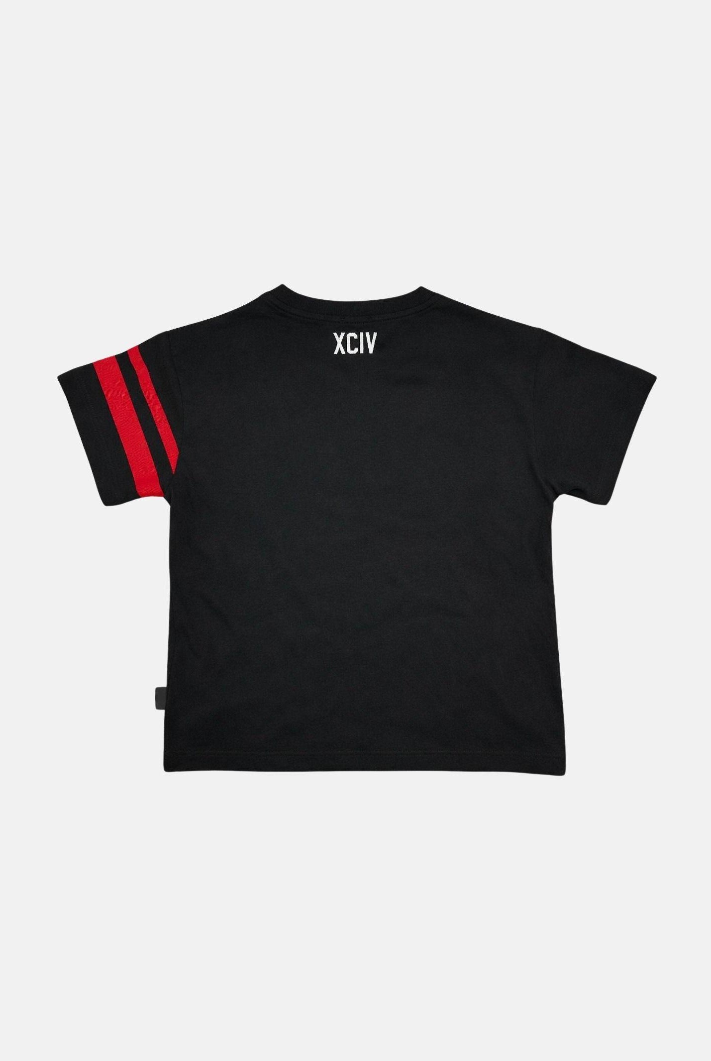 GCDS T-shirt a manica corta nera per bambino e bambina con logo Z0UKQC592J105 999R GCDS