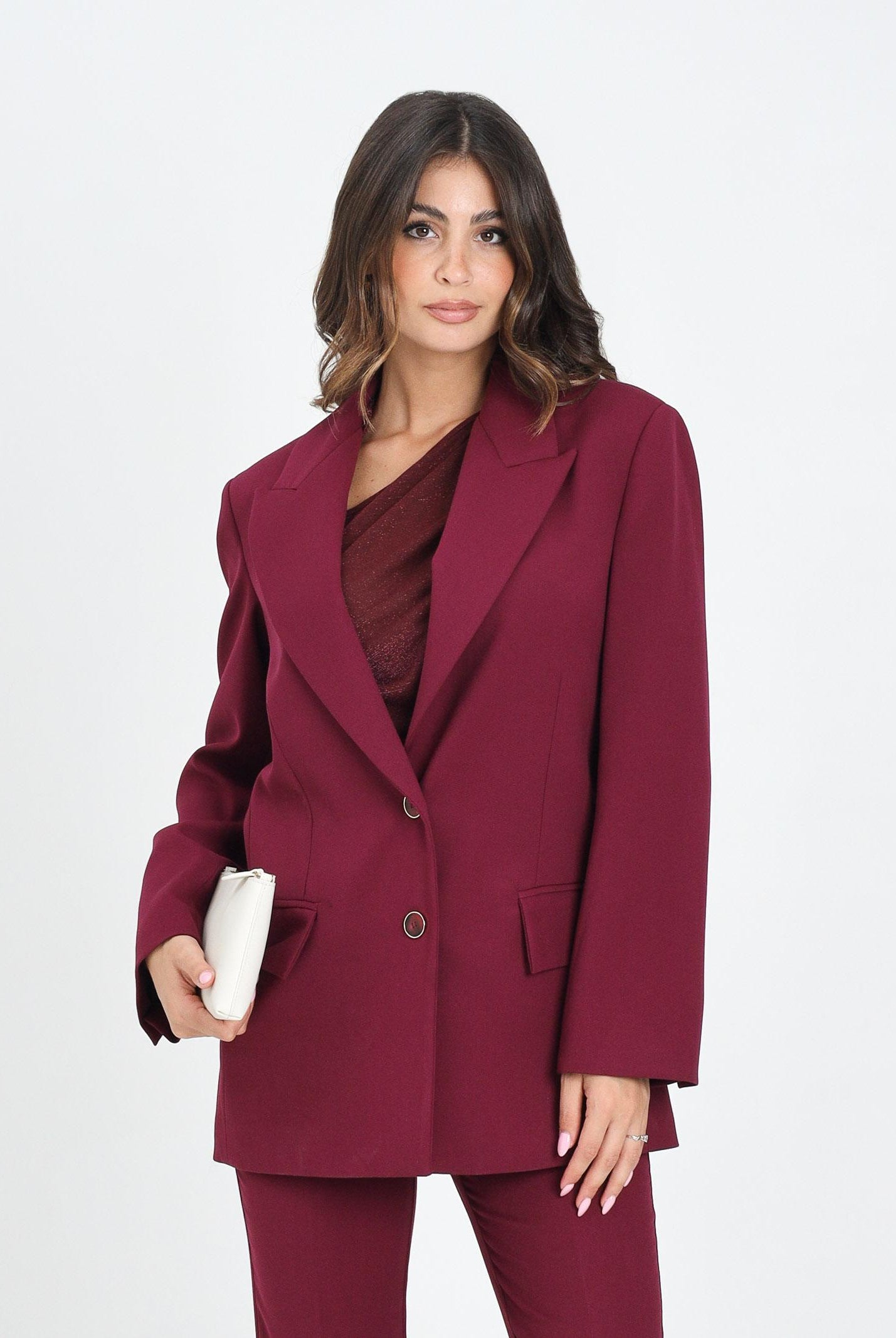 SIMONA CORSELLINI Giacca bordeaux da donna A25CPGI00701-C00011 V0741 SIMONA CORSELLINI