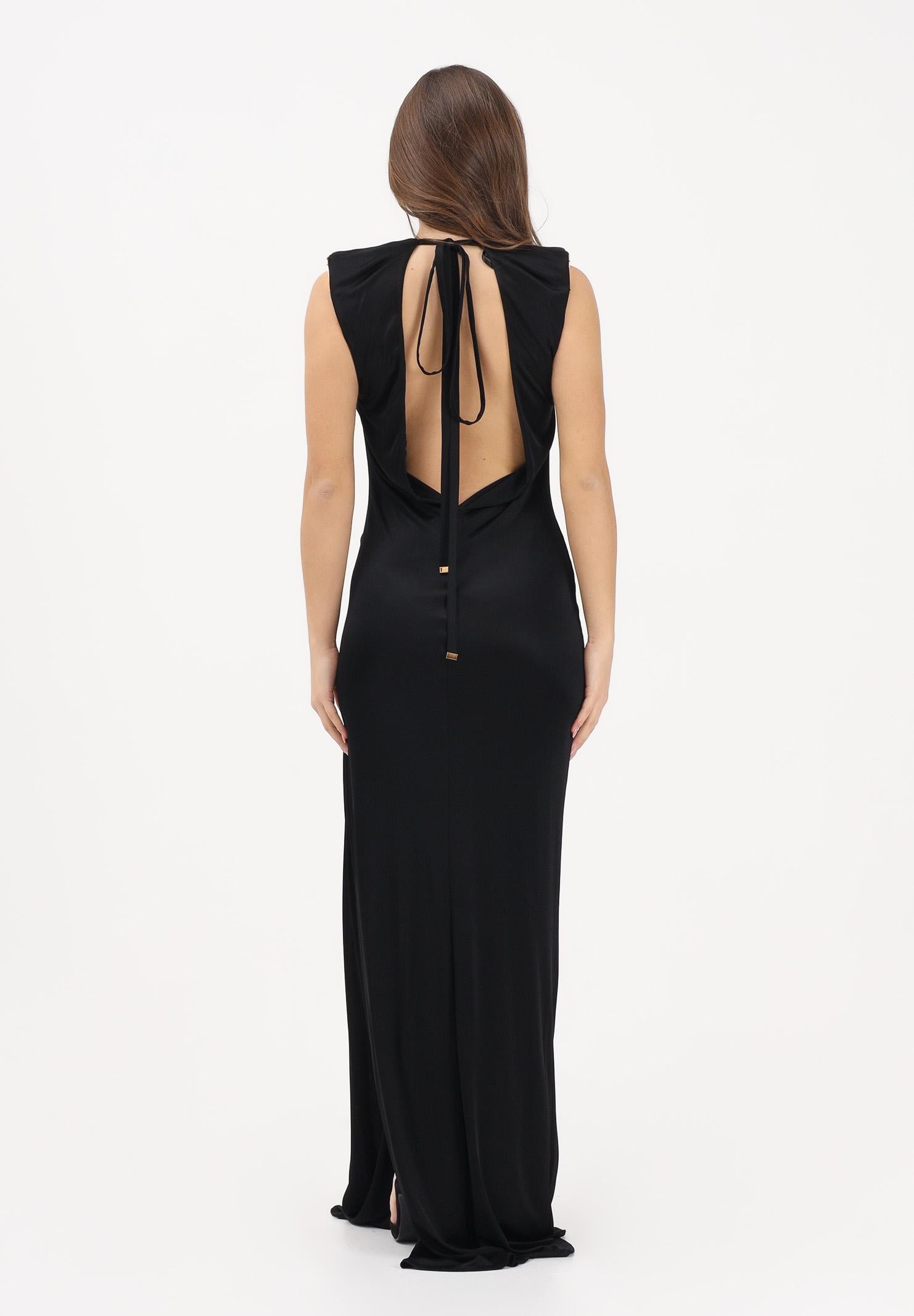 ELISABETTA FRANCHI Abito lungo nero da donna con spacco laterale ABR2461E2 110 ELISABETTA FRANCHI