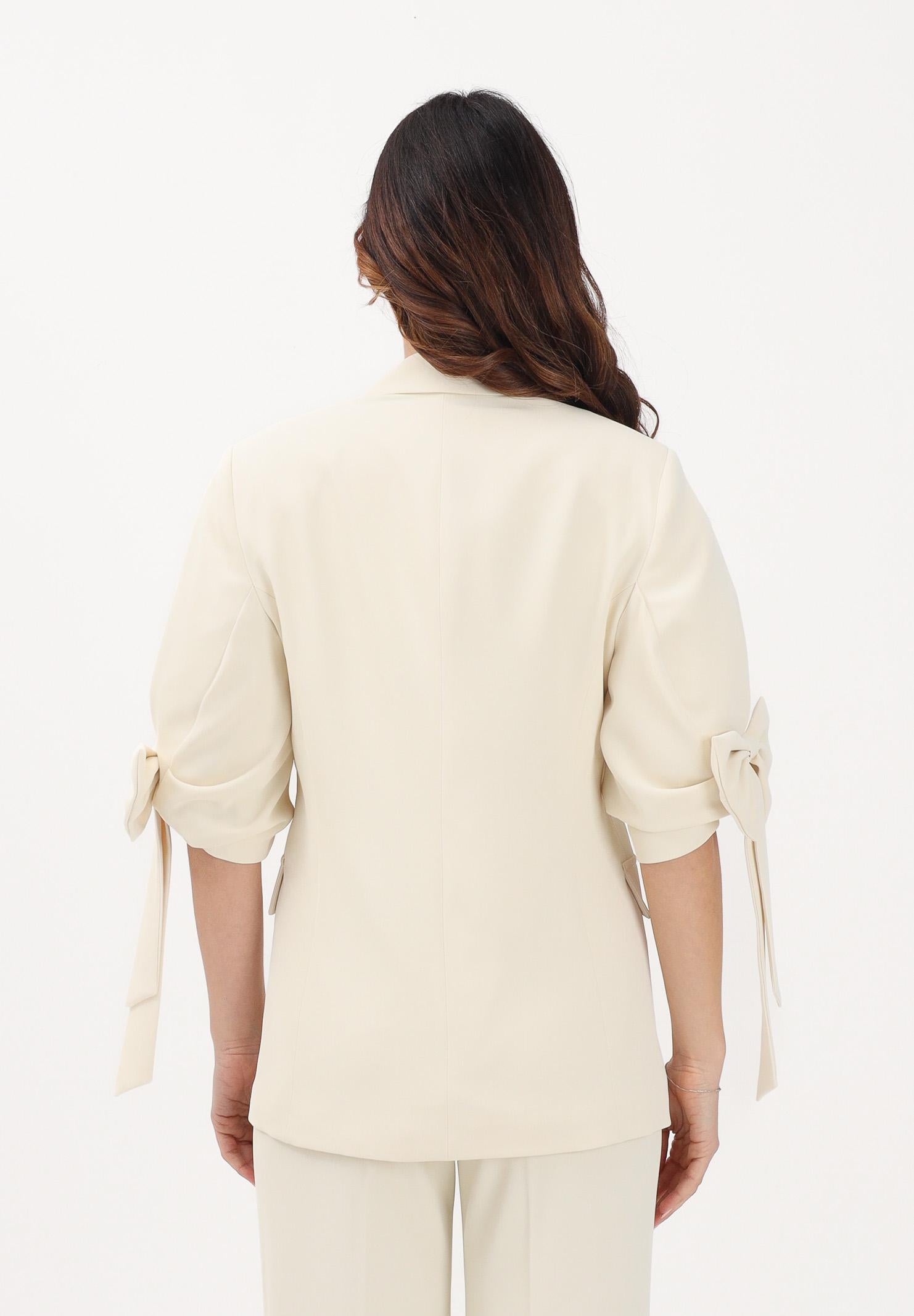 VICOLO Giacca monopetto burro da donna con fiocchi TAB0244 ABU04 VICOLO