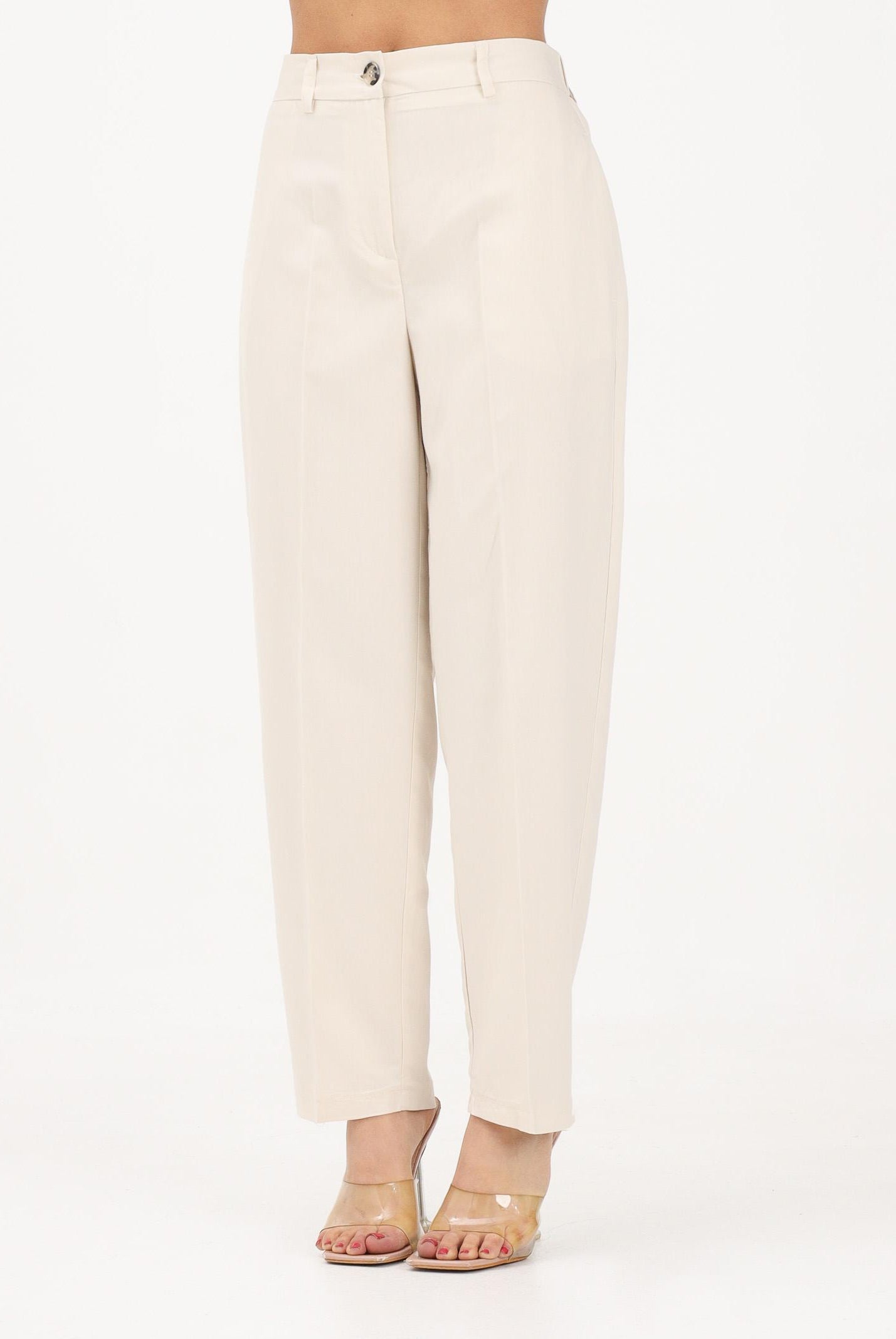 VICOLO pantalone casual in lino Burro beige, donna. TAB1626 BU VICOLO