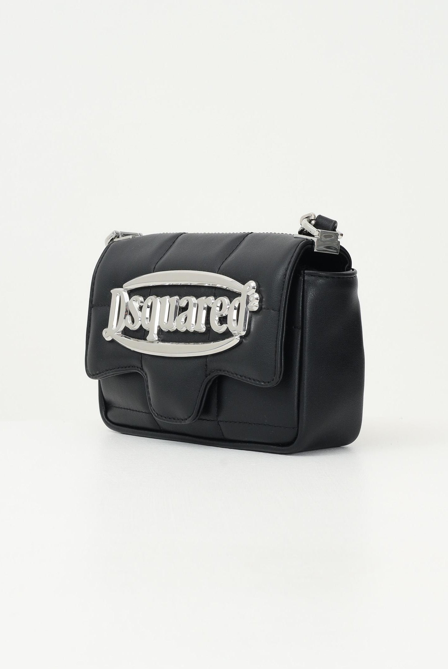 DSQUARED2 Borsa a spalla nera da donna con maxi logo DQ2917D0AD0 DQ900 DSQUARED2