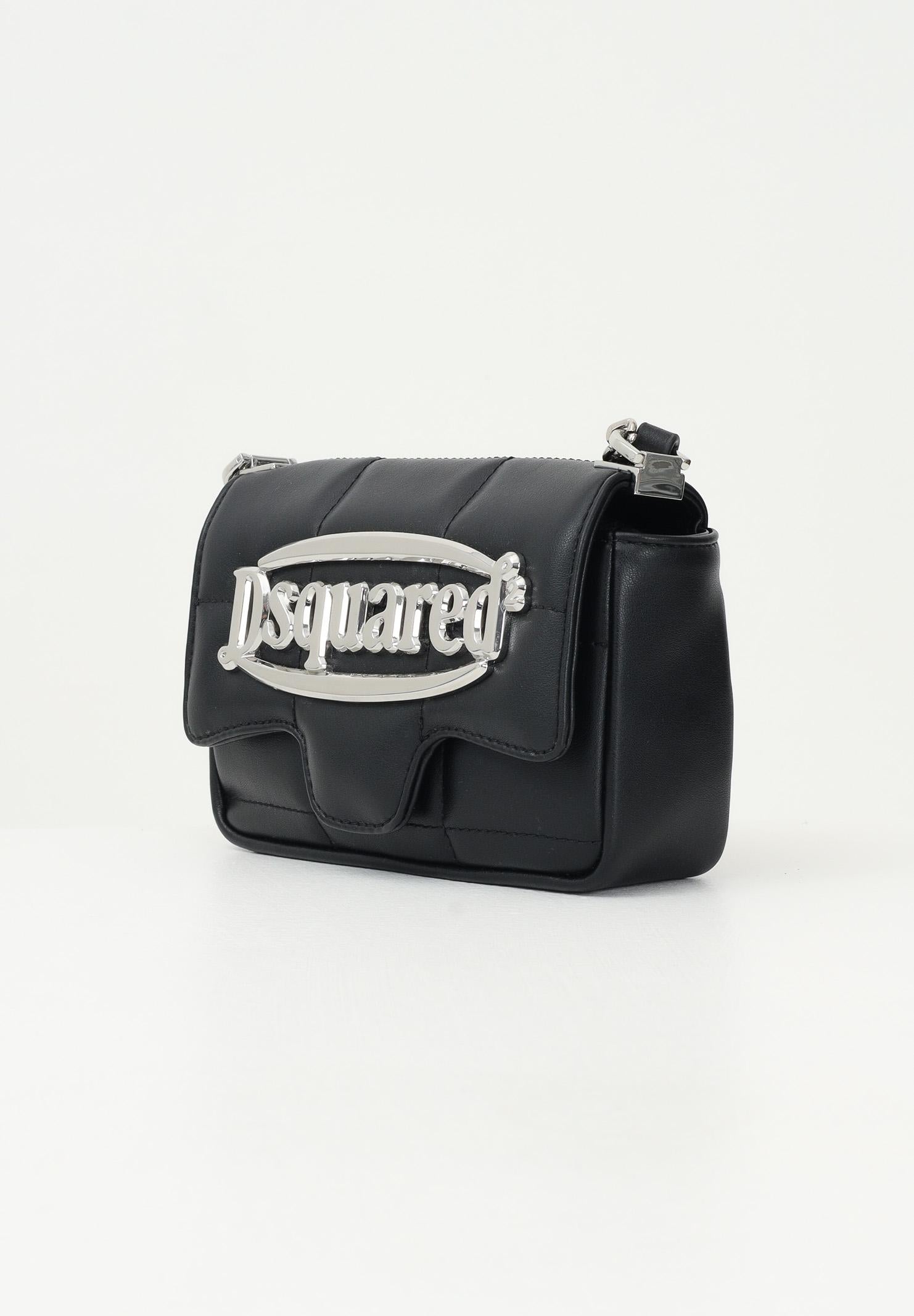 DSQUARED2 Borsa a spalla nera da donna con maxi logo DQ2917D0AD0 DQ900 DSQUARED2