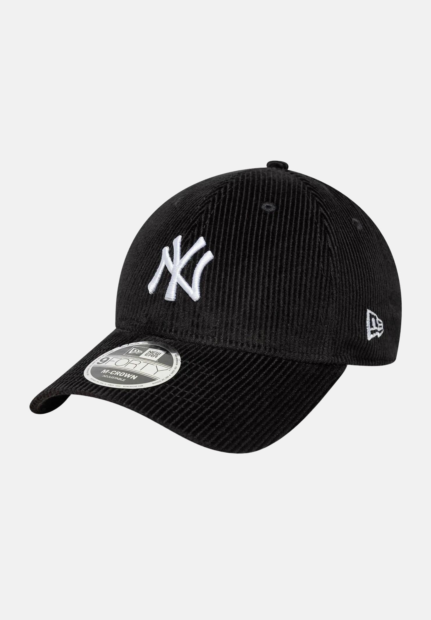 NEW ERA Cappello con visiera 9FORTY M-Crown New York Yankees MLB in velluto a costine nero per uomo e donna 60691062 . NEW ERA