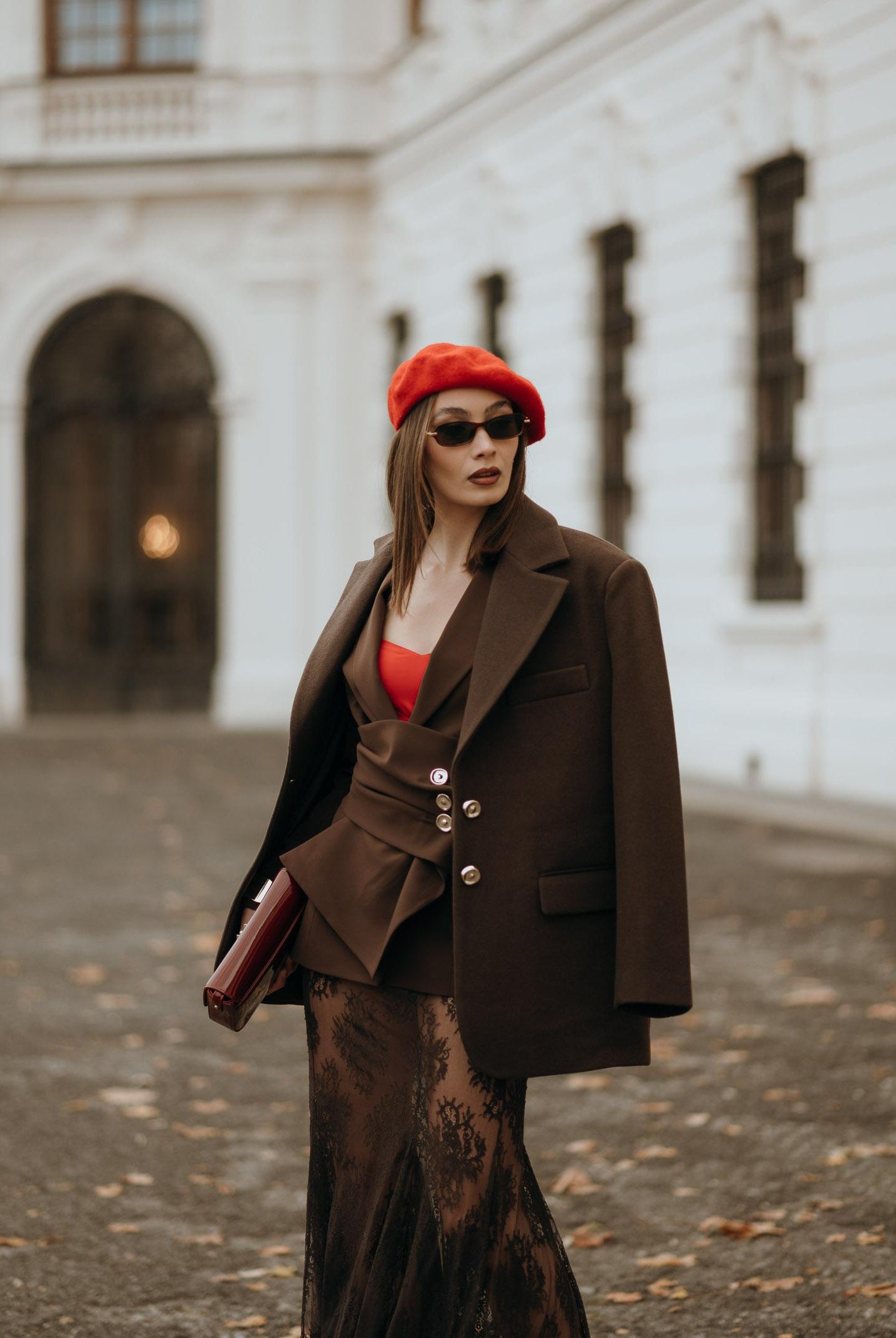 SANTAS Cappotto corto LUMIÈRE marrone da donna PV2620 MA SANTAS