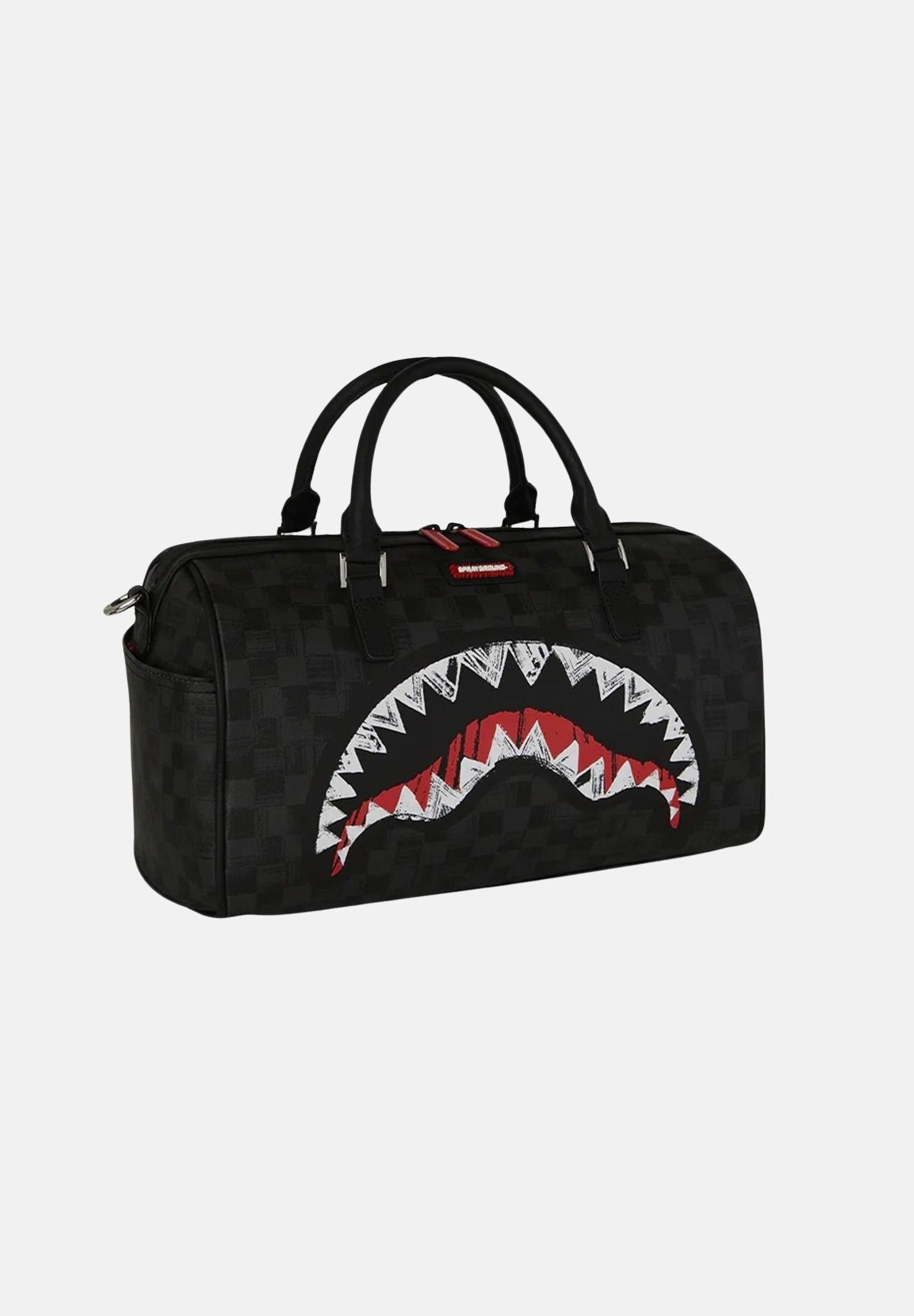 SPRAYGROUND Borsone SCRIBBLE SHARK MINI DUFFLE nero per uomo e donna 910D8347NSZ . SPRAYGROUND