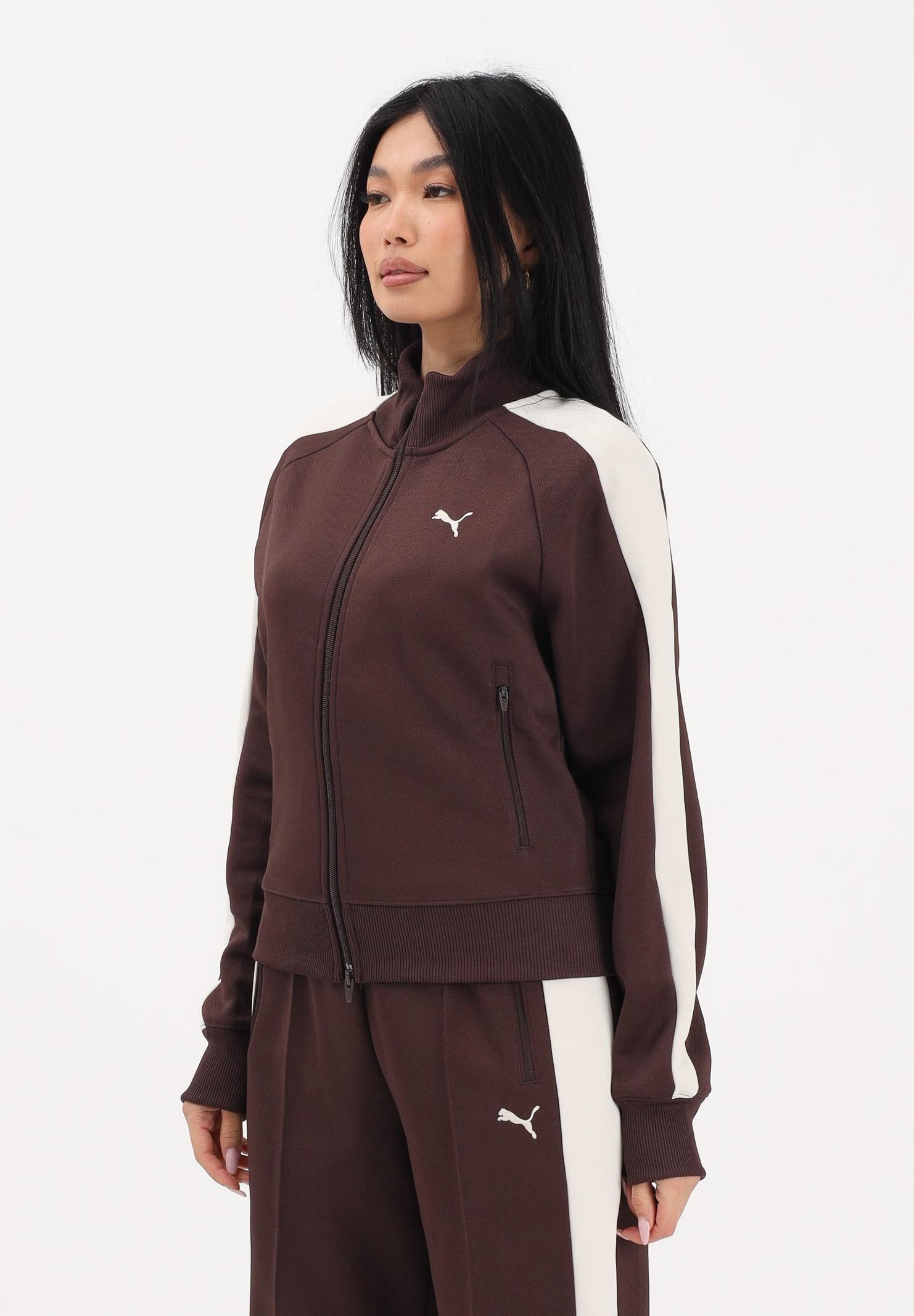 PUMA Felpa con zip T7 ALWAYS ON marrone da donna 629796 31 PUMA