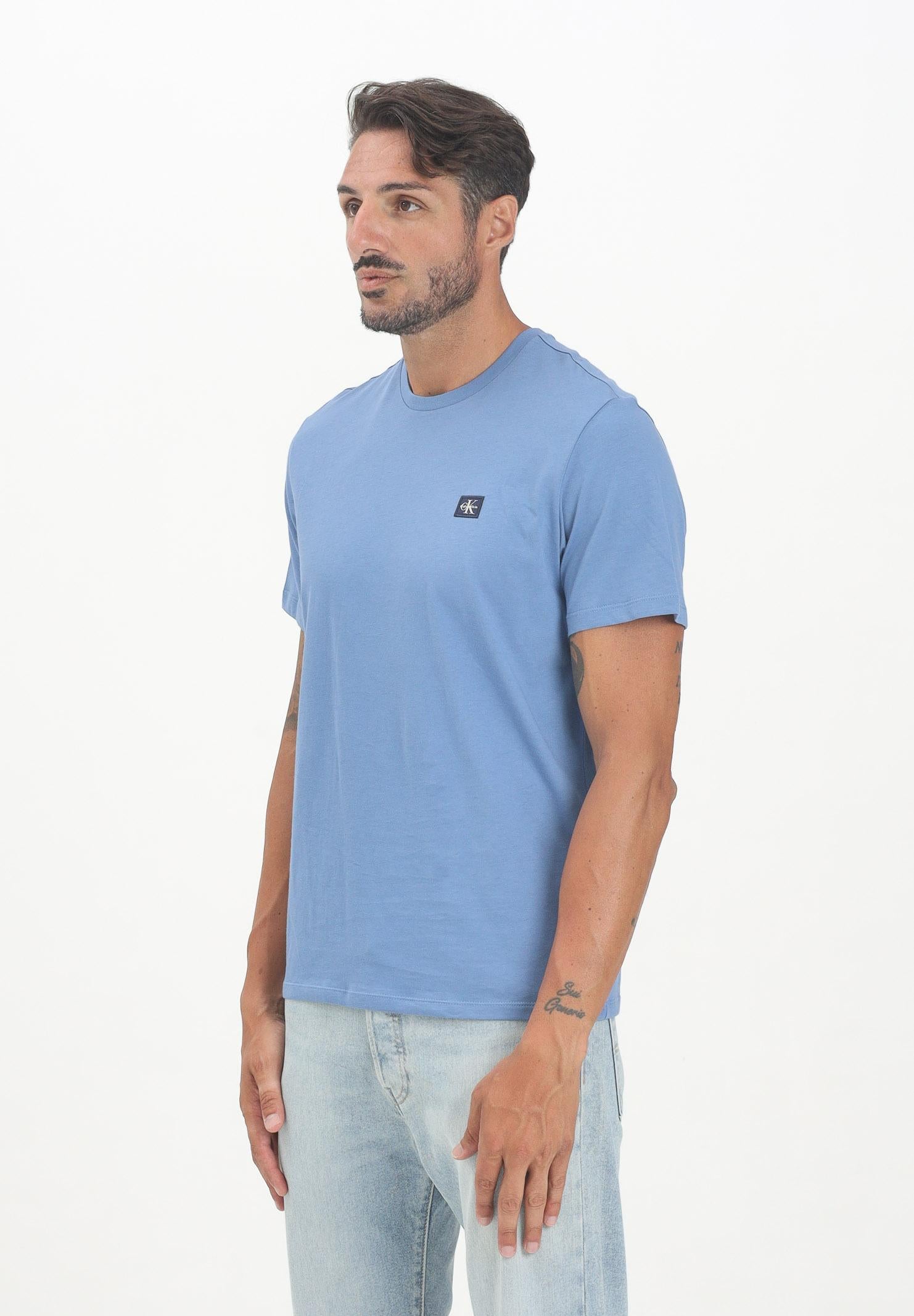 CALVIN KLEIN JEANS T-shirt a manica corta blu indaco da uomo con stemma logo LV04RC272G6PU CALVIN KLEIN JEANS