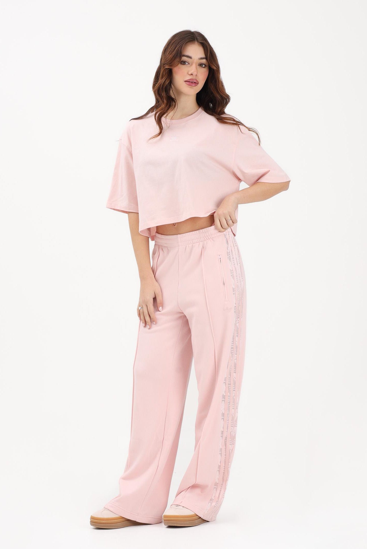 ADIDAS ORIGINALS Pantalone sportivo FIREBIRD IN PIZZO rosa da donna KC6444 . ADIDAS ORIGINALS
