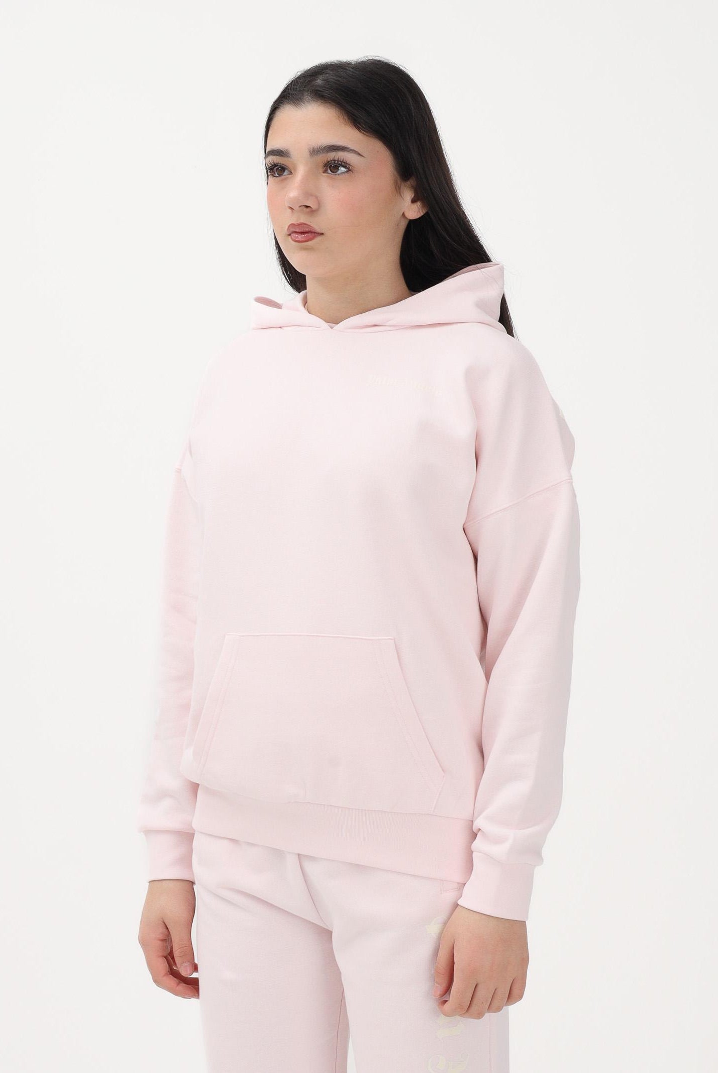 PALM ANGELS Felpa con cappuccio rosa per donna, ragazze e bambine rifinita da logo PGBB014S26FLE001 042 PALM ANGELS