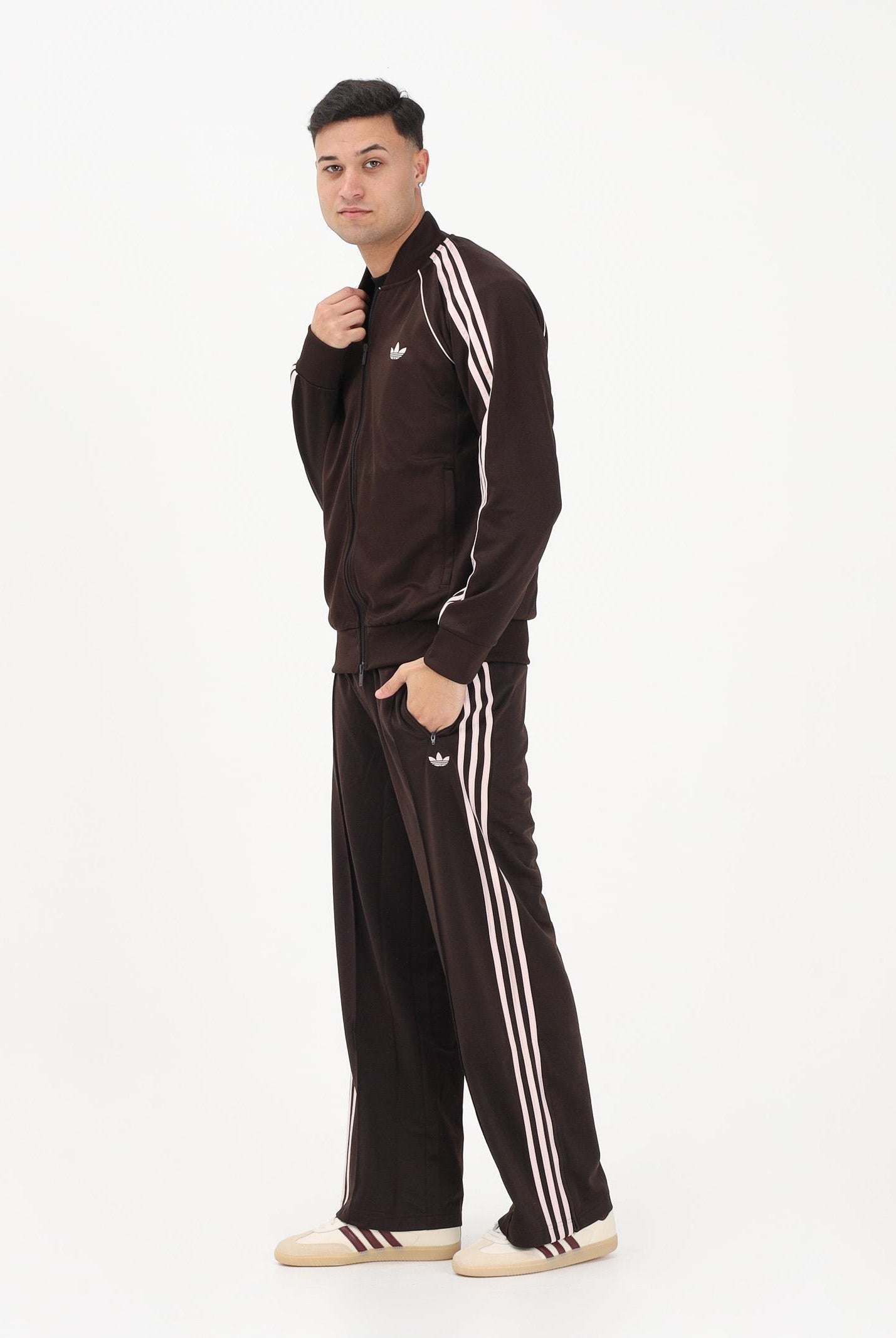 ADIDAS ORIGINALS Pantalone sportivo CLASSIC marrone e rosa per uomo e donna KD3664 . ADIDAS ORIGINALS