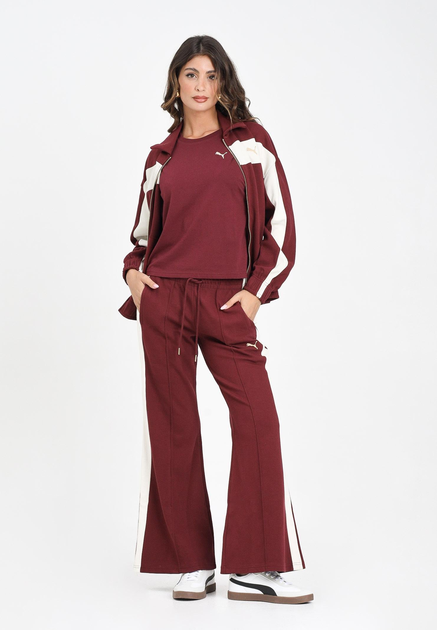 PUMA Pantalone sportivo T7 bordeaux da donna 632138 96 PUMA