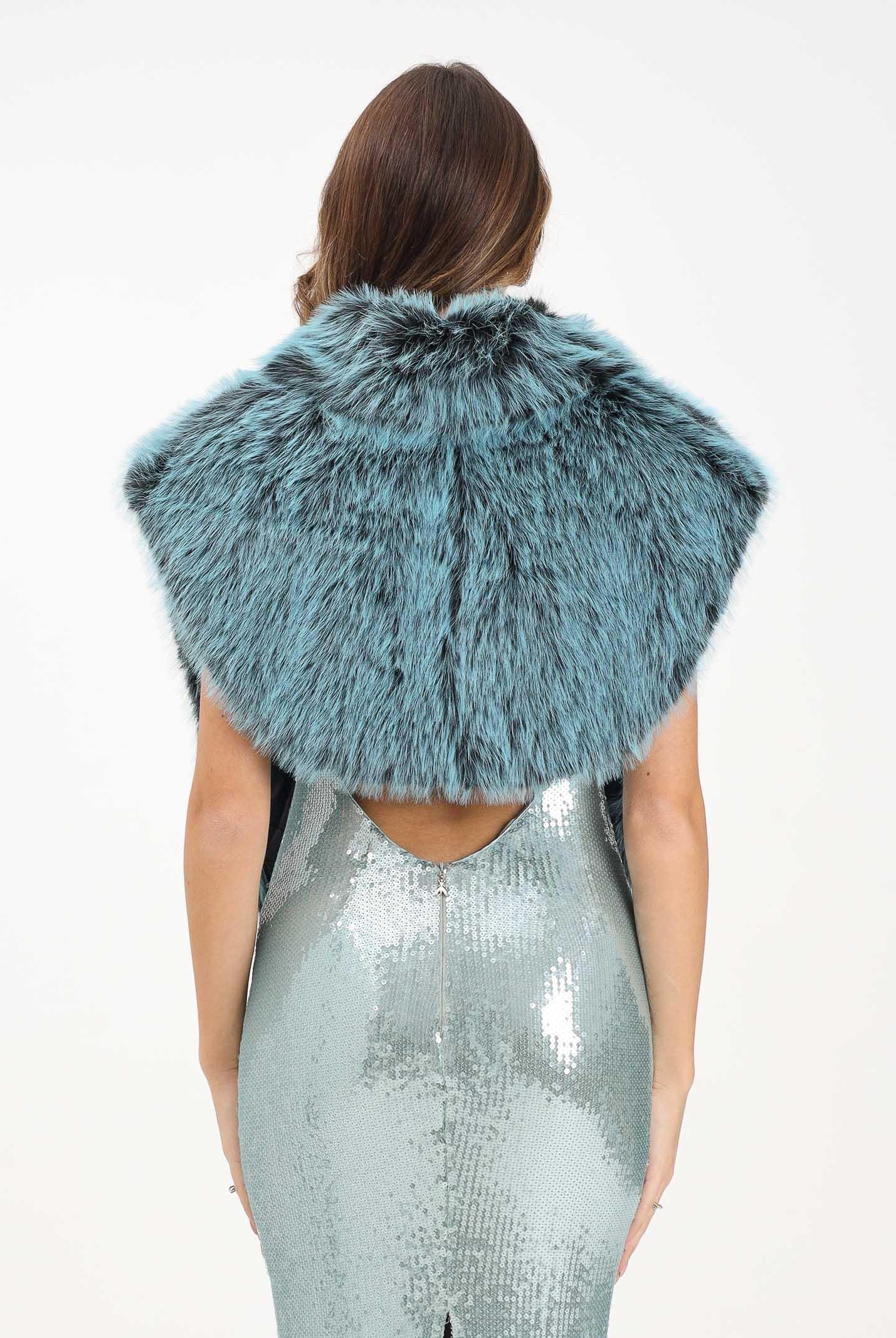 PATRIZIA PEPE Pellicciotto verde acqua da donna 8F0063E072 G616 PATRIZIA PEPE